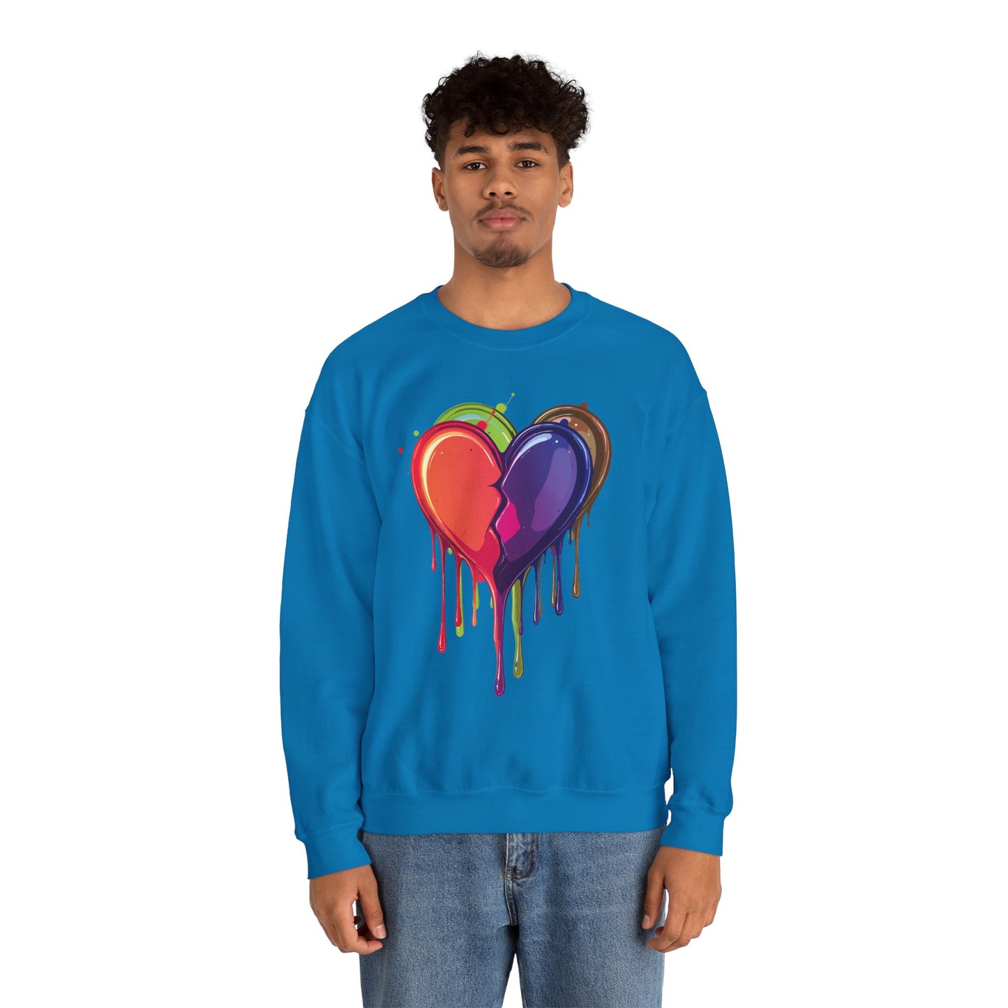 Double Bleeding Heart Sweatshirt, Big Heart Sweatshirt, Love Sweatshirt, Valentine's Day Sweatshirt, Heart Sweatshirt 119