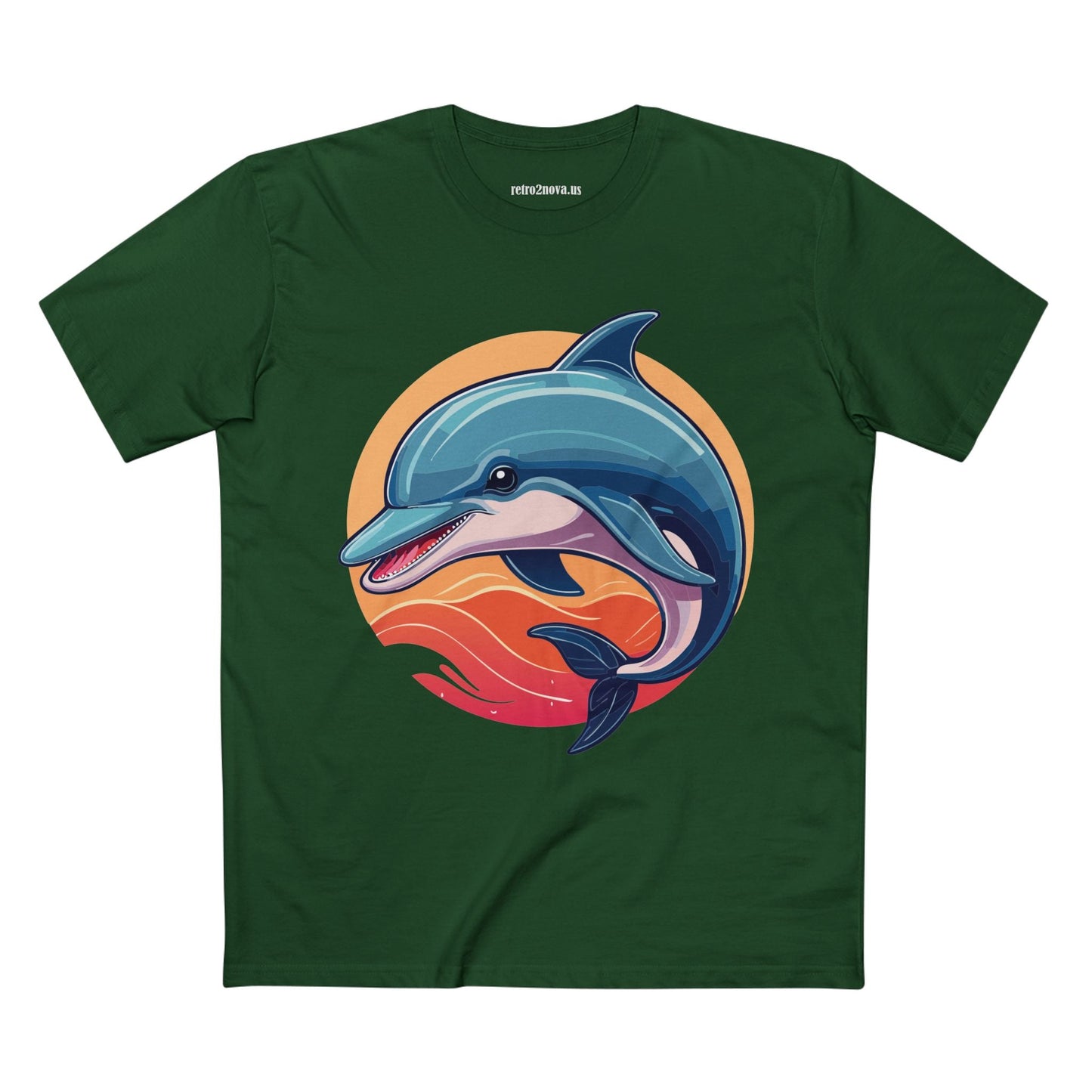 Unisex Dolphin Shirt With Original Art Design Retro2Nova Premium Cotton Tee For Everyday Comfort And Style