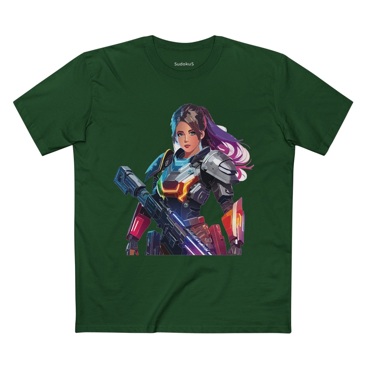 Army-woman Graphic Unisex 100 Cotton Staple Tee 4