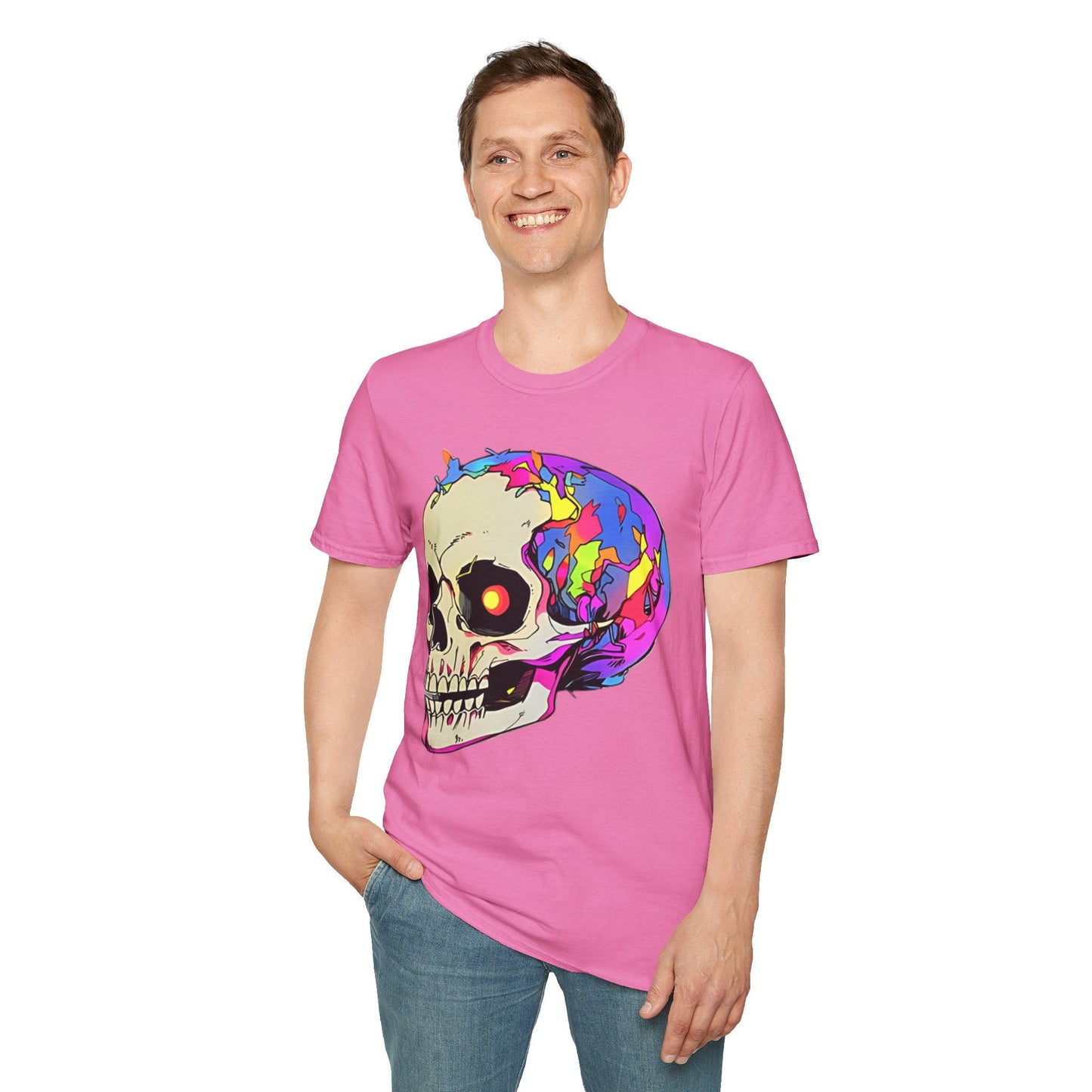 Skull Tee Shirt Unisex Skeleton Shirt Gildan Softstyle 64000 Short Sleeve Graphic Design