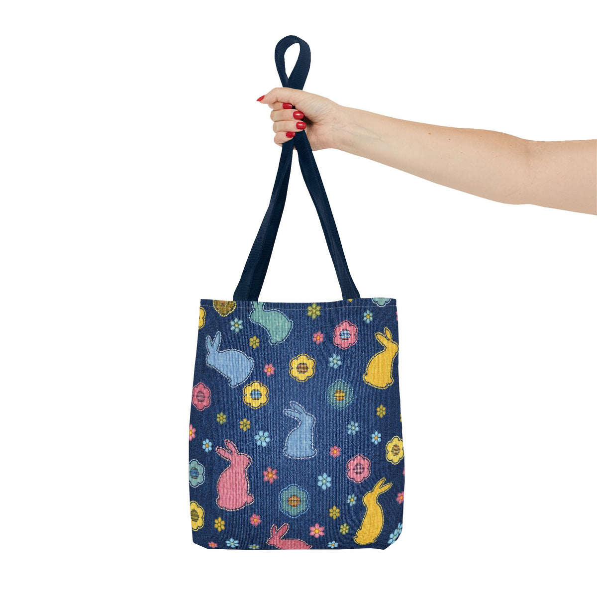 Easter Graphic Design Denim Fabric Imitation Print Unisex Canvas Bag Poly Spun 3 Sizes Tote Bag 204-6