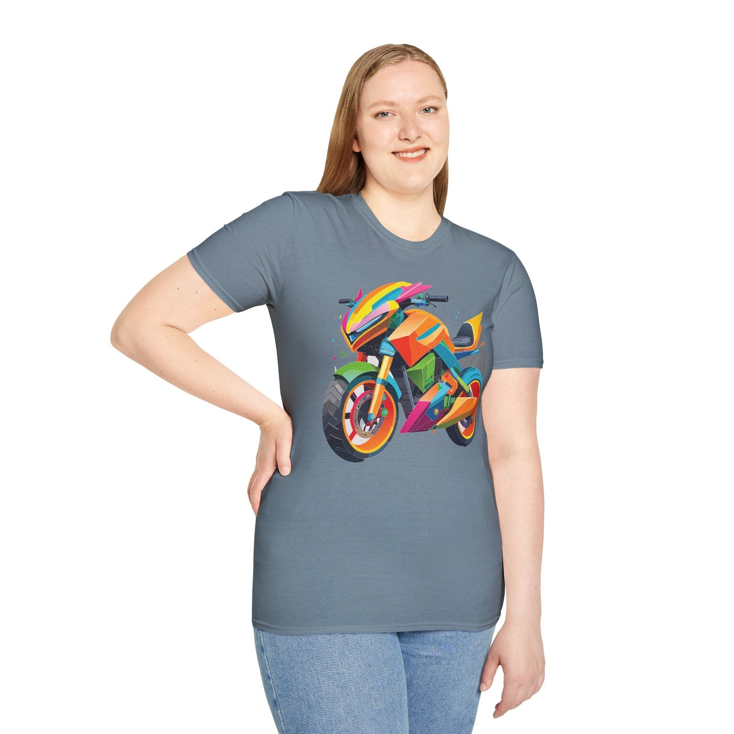 Unisex Bike T Shirt Moto Shirt MTB T Shirt With Art Design Softstyle Cotton Tee For Enthusiasts