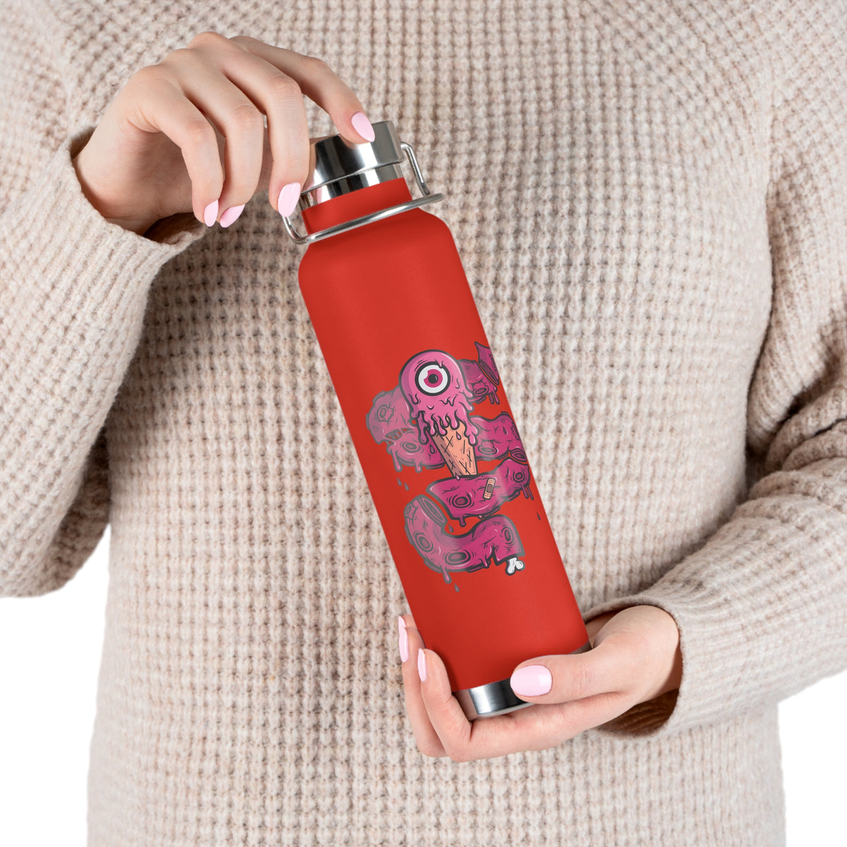 22oz Copper Insulated Water Bottle with Cartoon Design - CV72