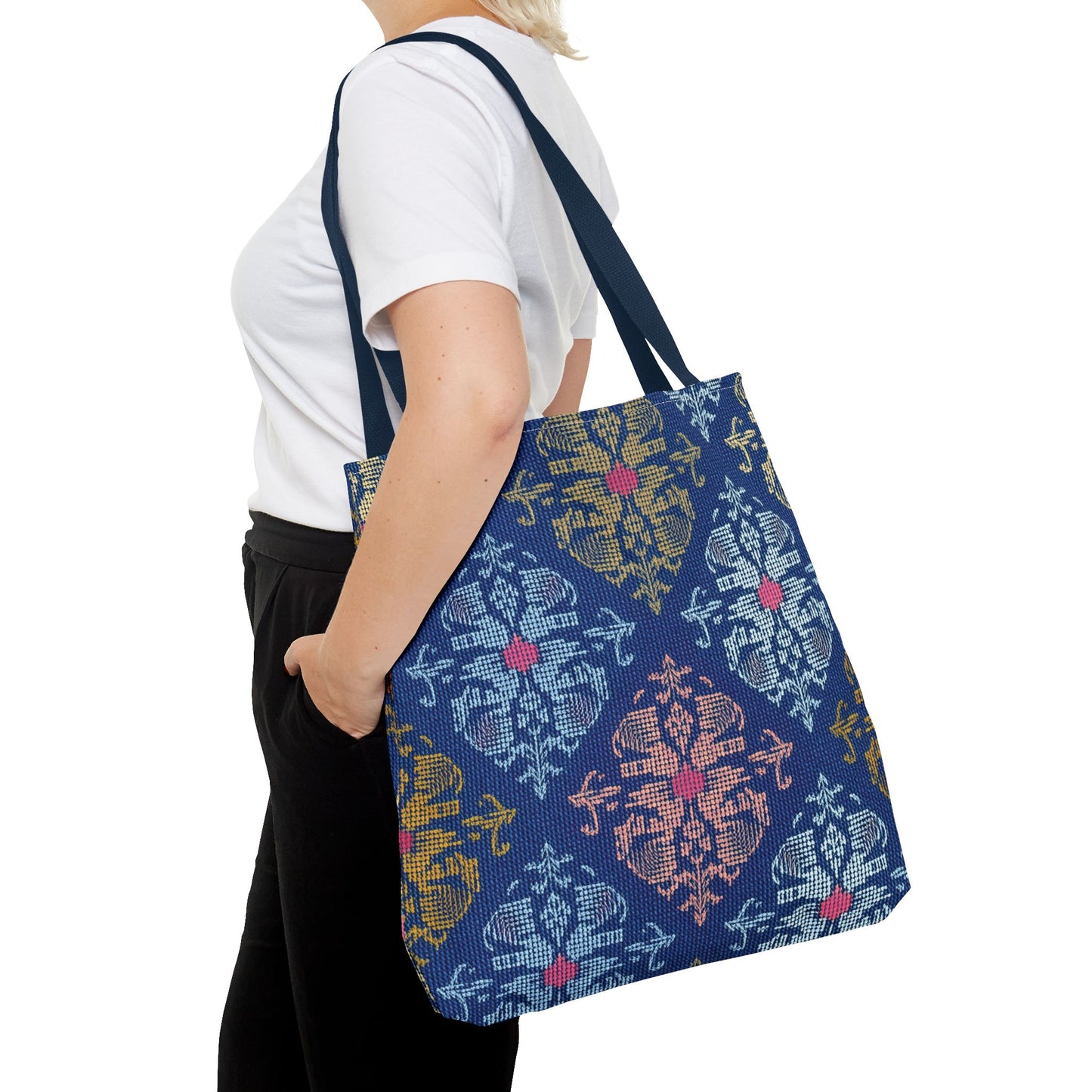 Denim Fabric Imitation Print Unisex Canvas Bag Poly Spun 3 Sizes Tote Bag 157
