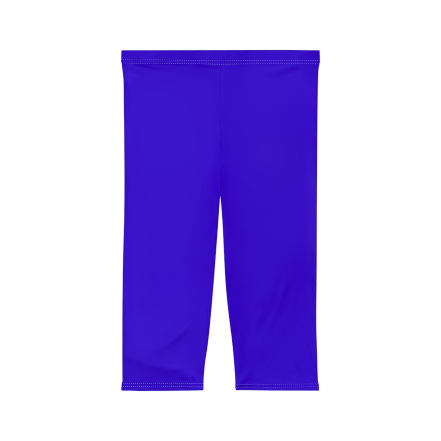 Ultrasonic Blue Color Women's Brushed Suede Poly Span Casual Capri Leggings XS-2XL