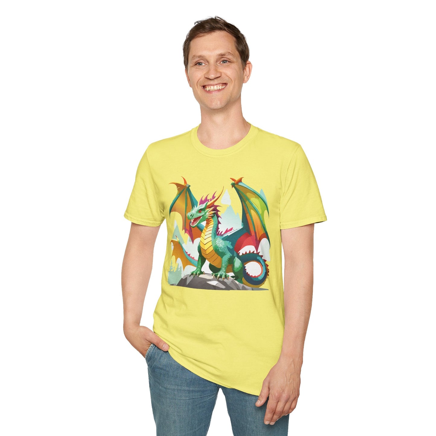 Dragon Graphic T Shirt for Men and Women Unisex Animal Design Softstyle Cotton Tee Premium Quality