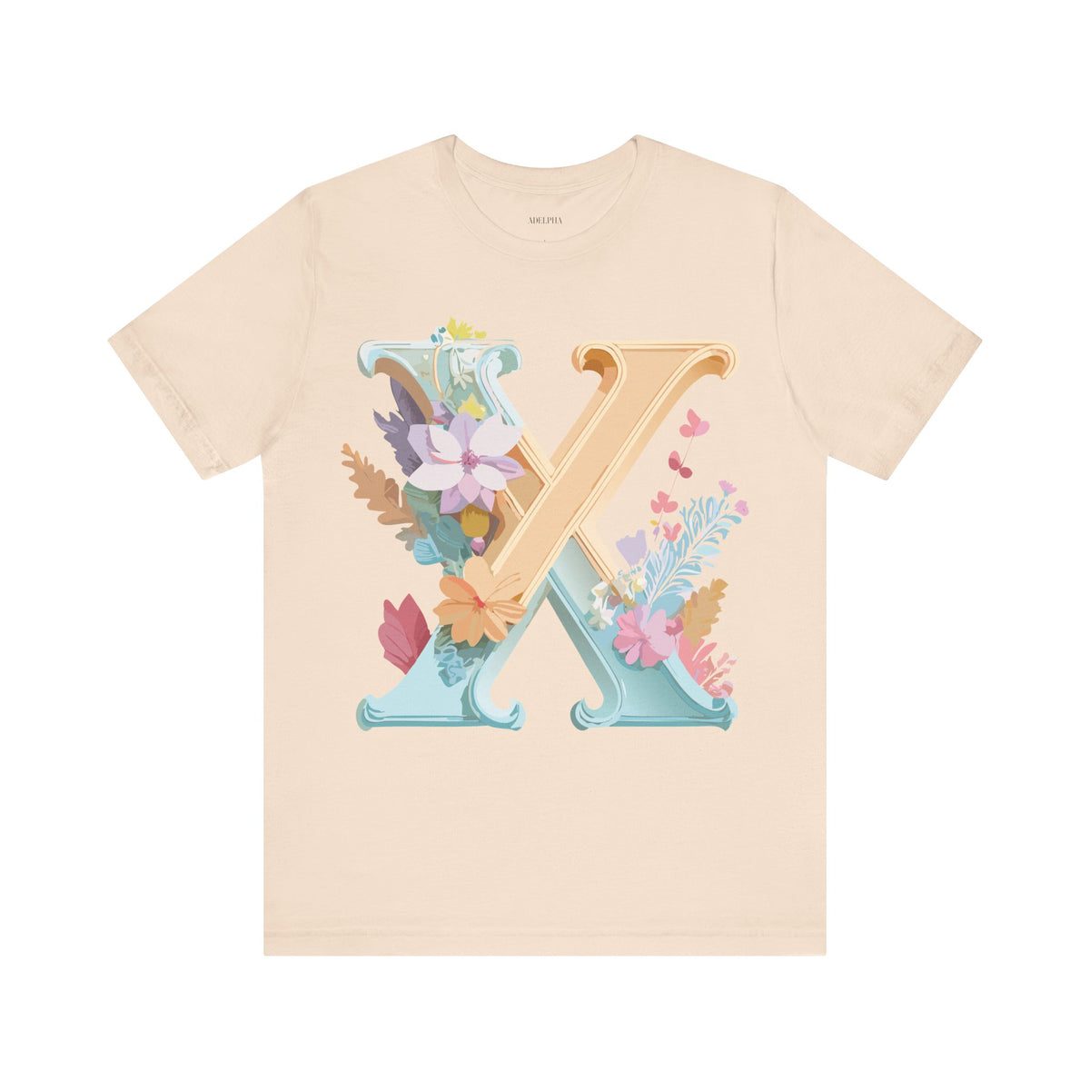 Letter X Graphic Unisex Cotton Bella+Canvas Tee with Art Letter Design