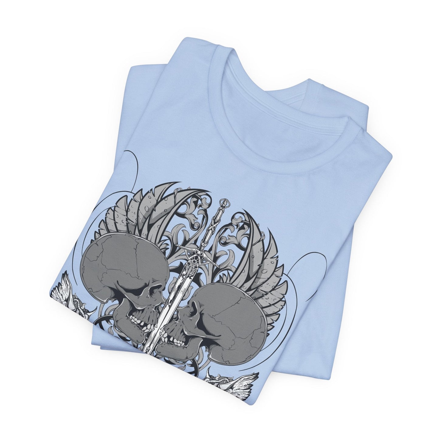 Honor Loyalty crest tee Gothic heraldry skulls wings emblem Art-48