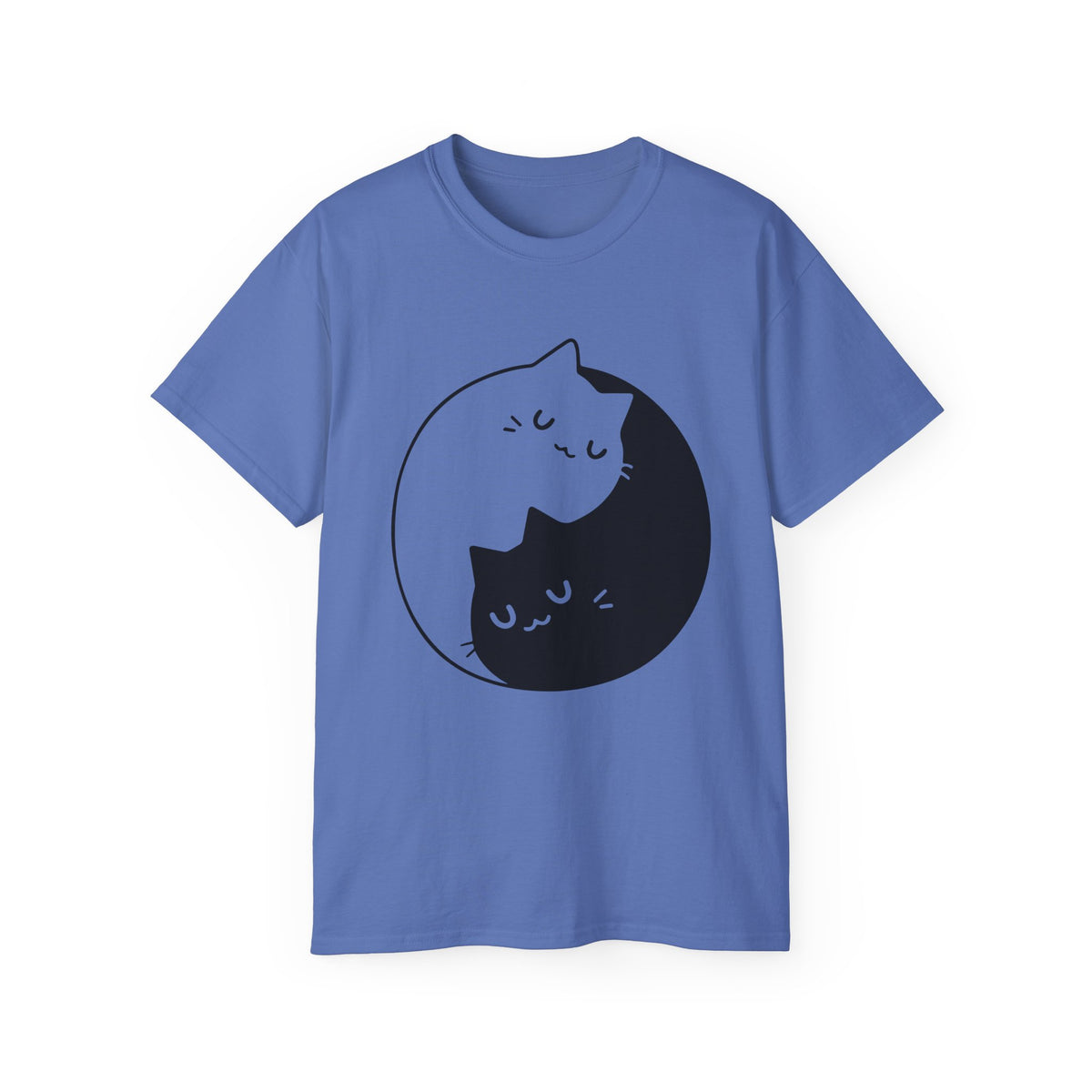 Yin Yang Cats T-Shirt | Black White Cat Illustration, Cute Kittens Tee