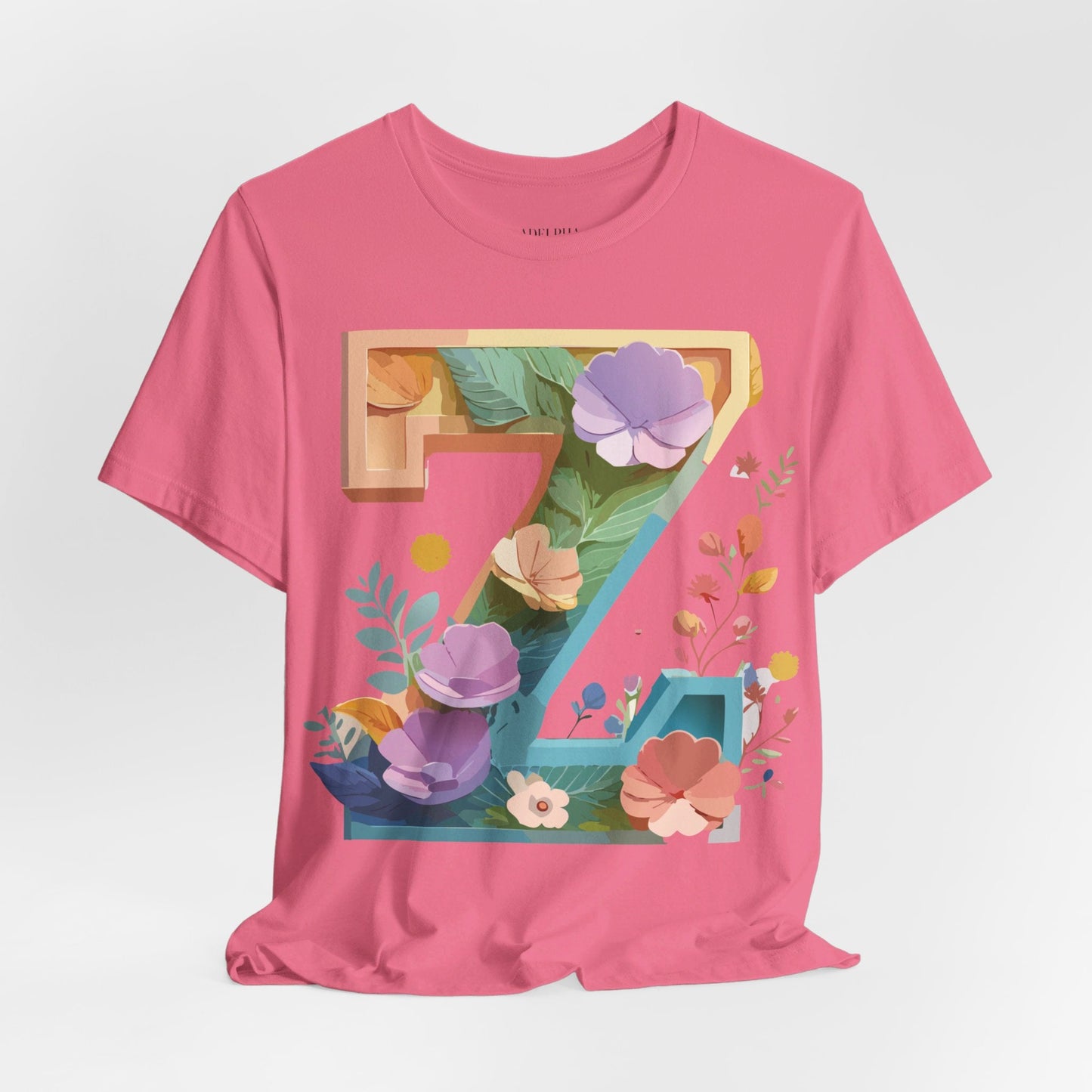 Unisex Letter Z Graphic Tee  Vintage Inspired Art Short Sleeve
