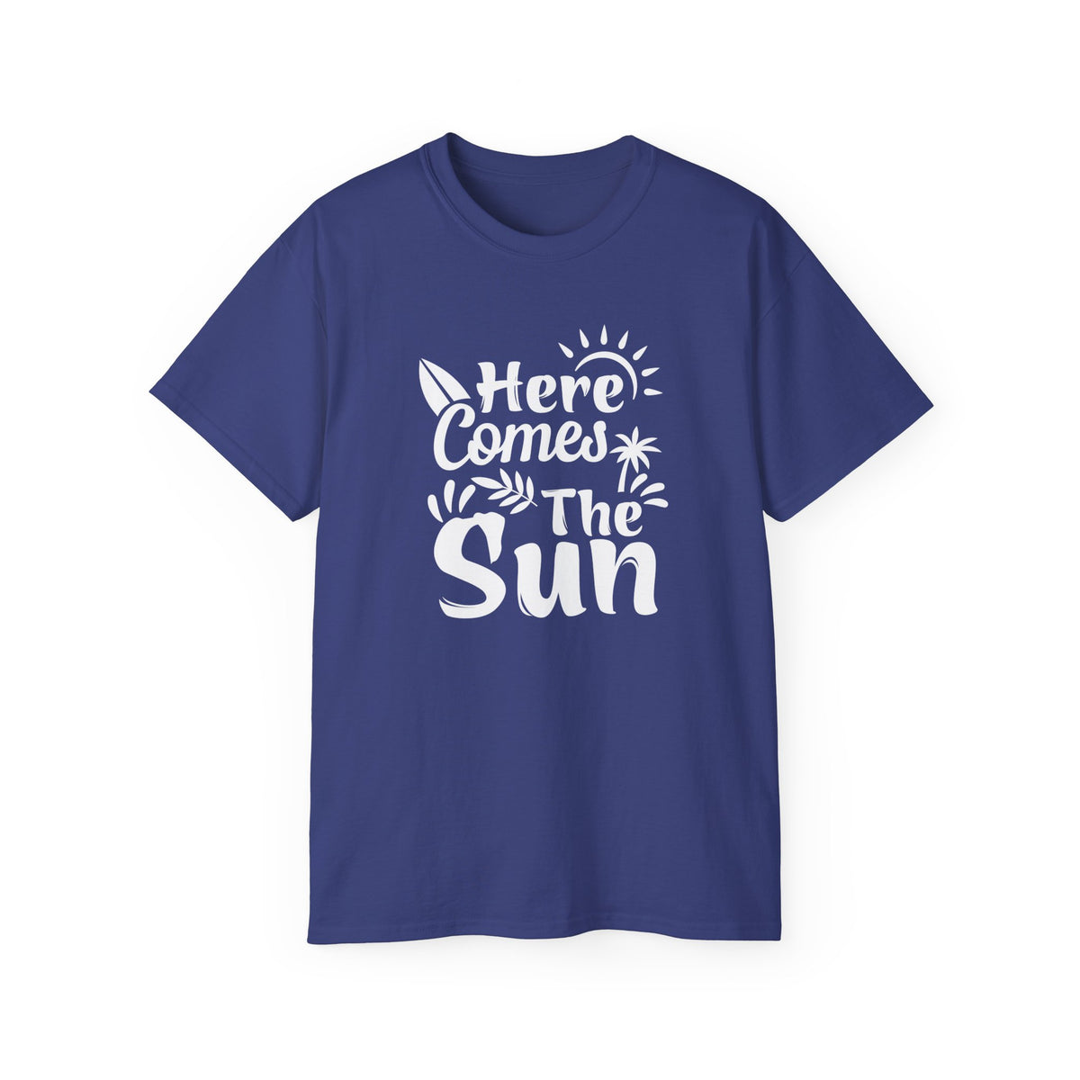 Here Comes The Sun T-Shirt | Surf Palm Tree Sunshine Graphic