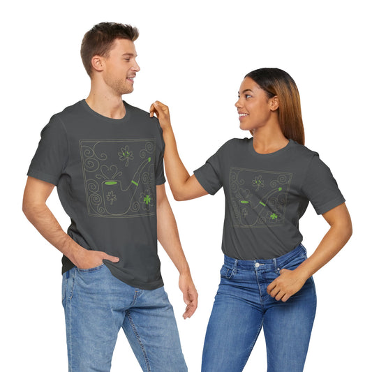 Unisex-T-Shirt aus Baumwolle mit Glücksaufdruck