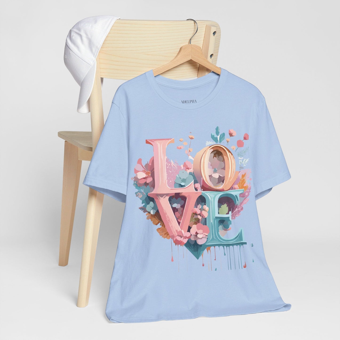 Valentine Day Graphic Unisex 100 Cotton Vintage Artwork with Love and Flower Design Tee 53