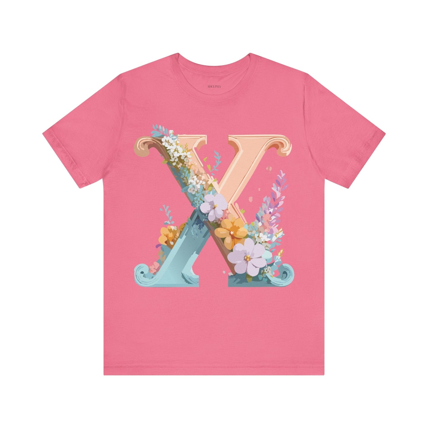 Letter X Shirt Unisex Jersey Graphic Tee By Adelpha With Vintage Inspired Artwork Short Sleeve