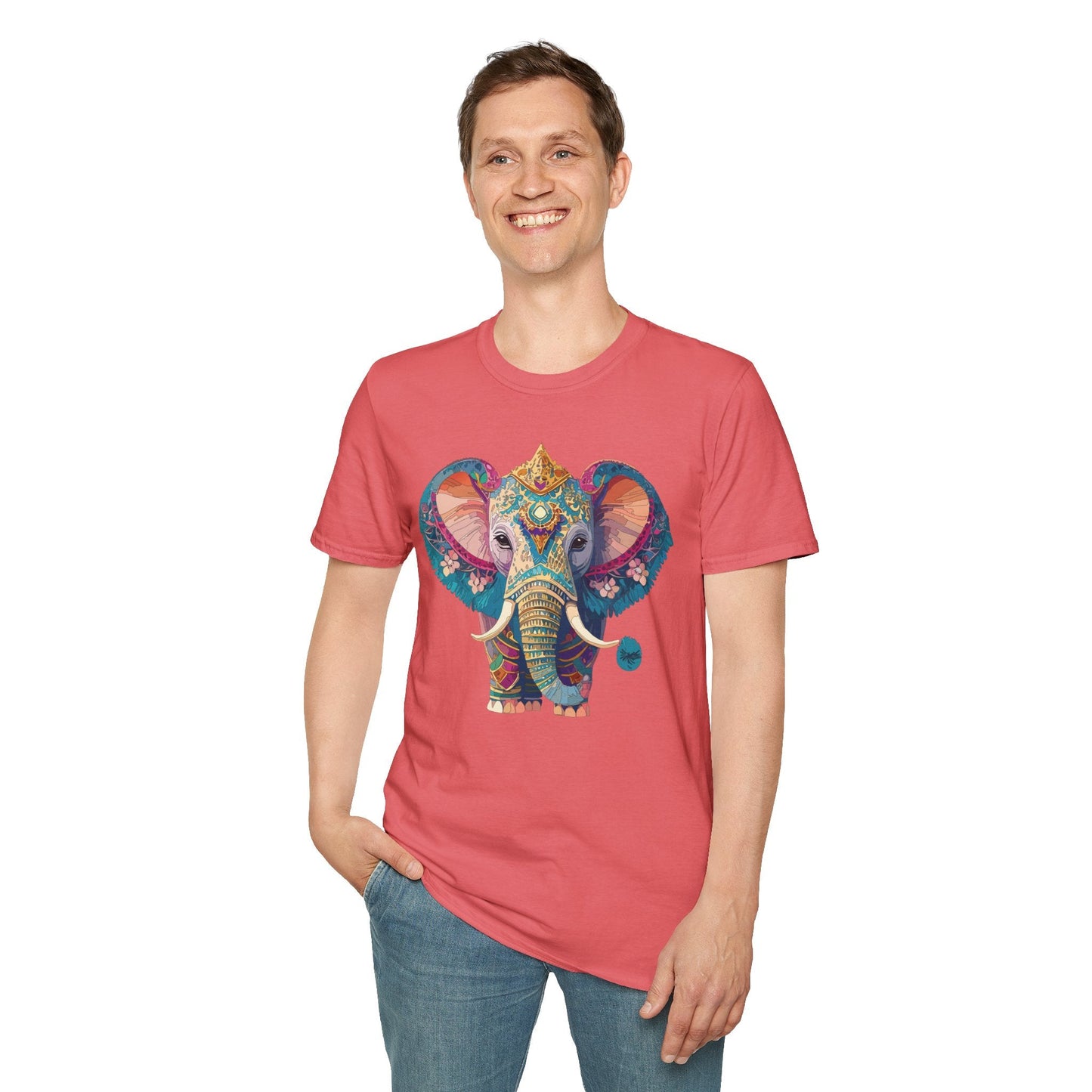 Elephant Shirt Unisex Animal Tee Softstyle 100 Percent Ring Spun Cotton Gildan 64000