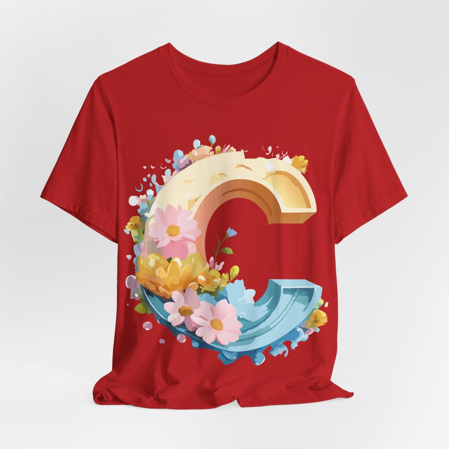 Letter C Graphic Tee Premium Unisex Vintage Art Design Shirt By Adelpha Short Sleeve