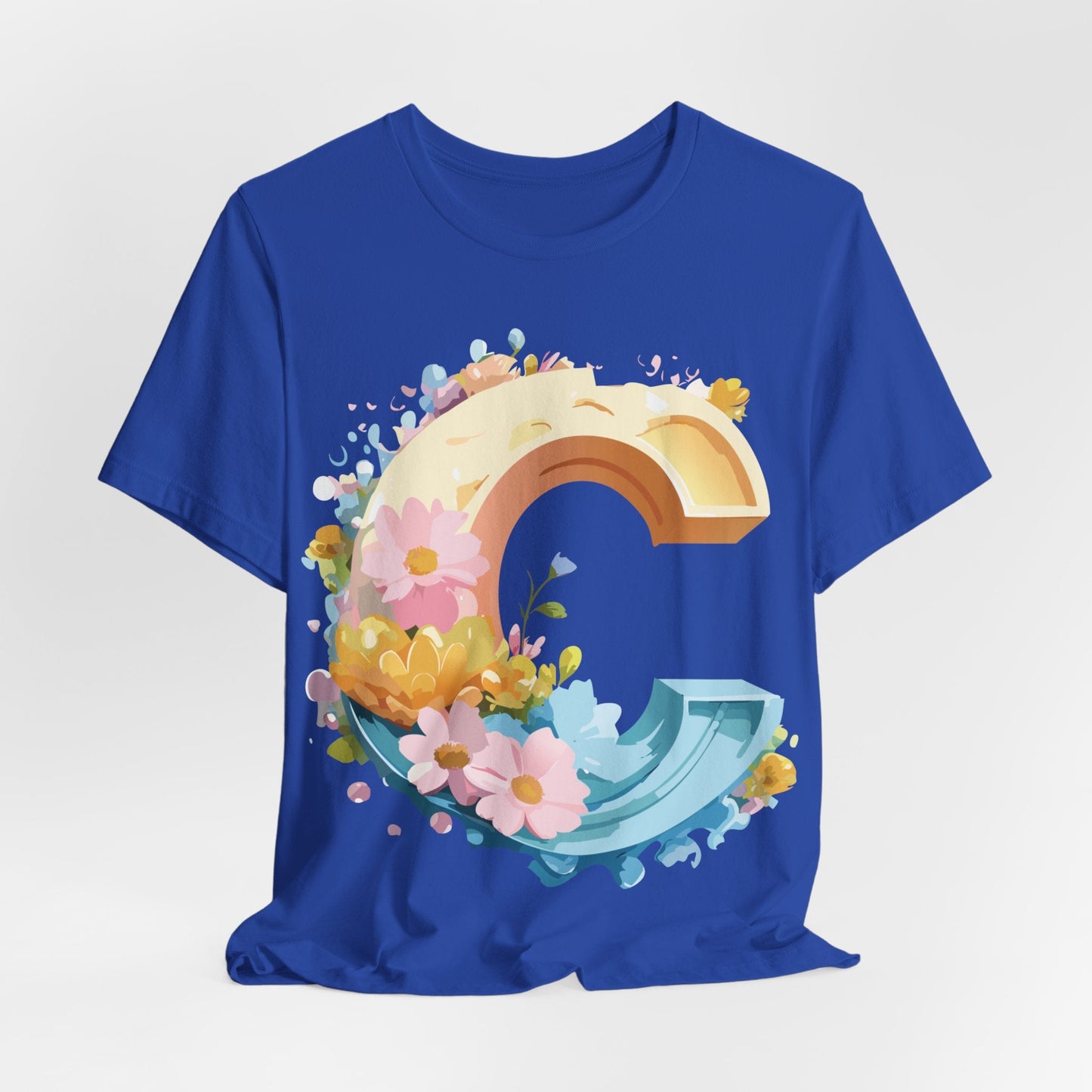 Letter C Graphic Tee Premium Unisex Vintage Art Design Shirt By Adelpha Short Sleeve