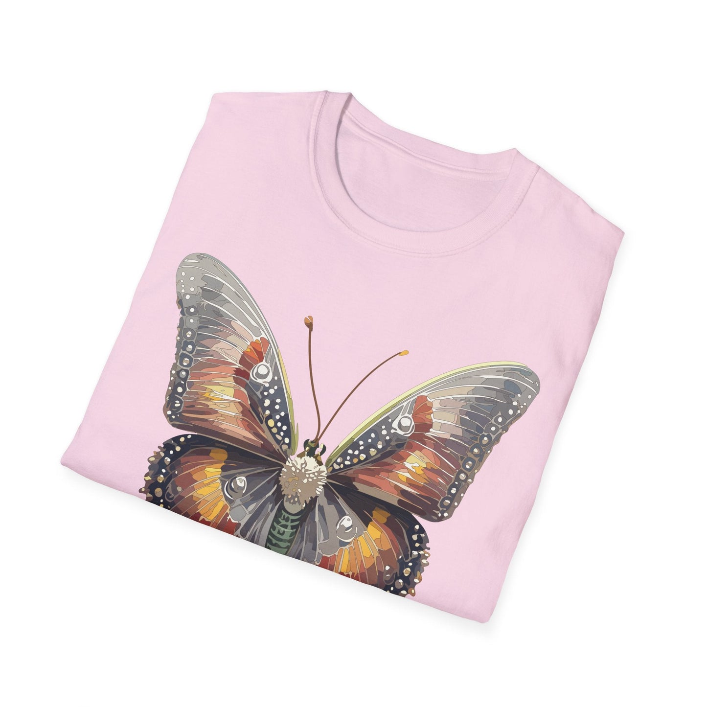 Butterfly Shirt Unisex Lightweight 100 Cotton Gildan Softstyle 64000 Tee Monarch Butterfly Design