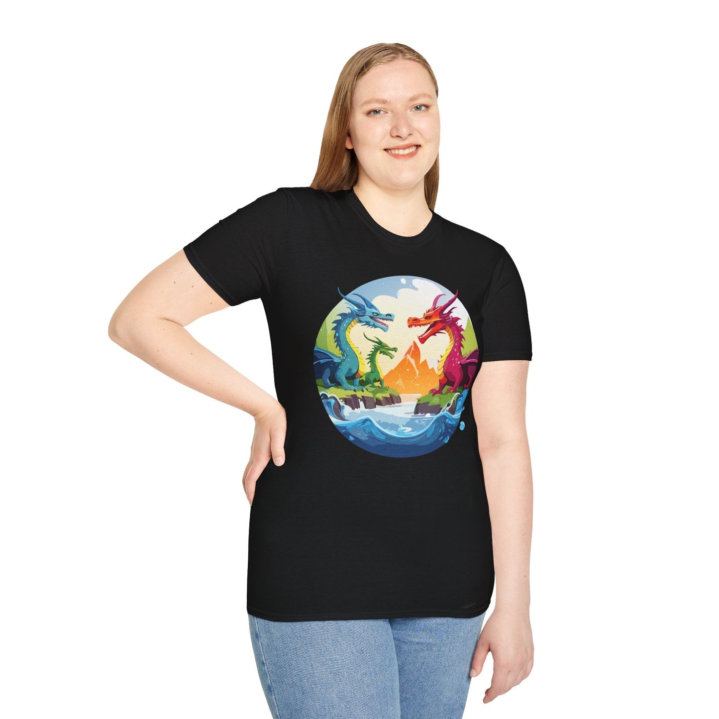 Dragon T Shirt Unisex Dragon Tee 100 Percent Ring Spun Cotton Softstyle Comfort Fit