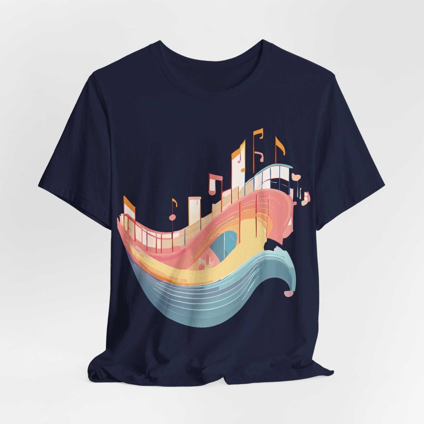 Music Graphic Unisex 100 Cotton Vintage Art with Musical Elements Tee 22