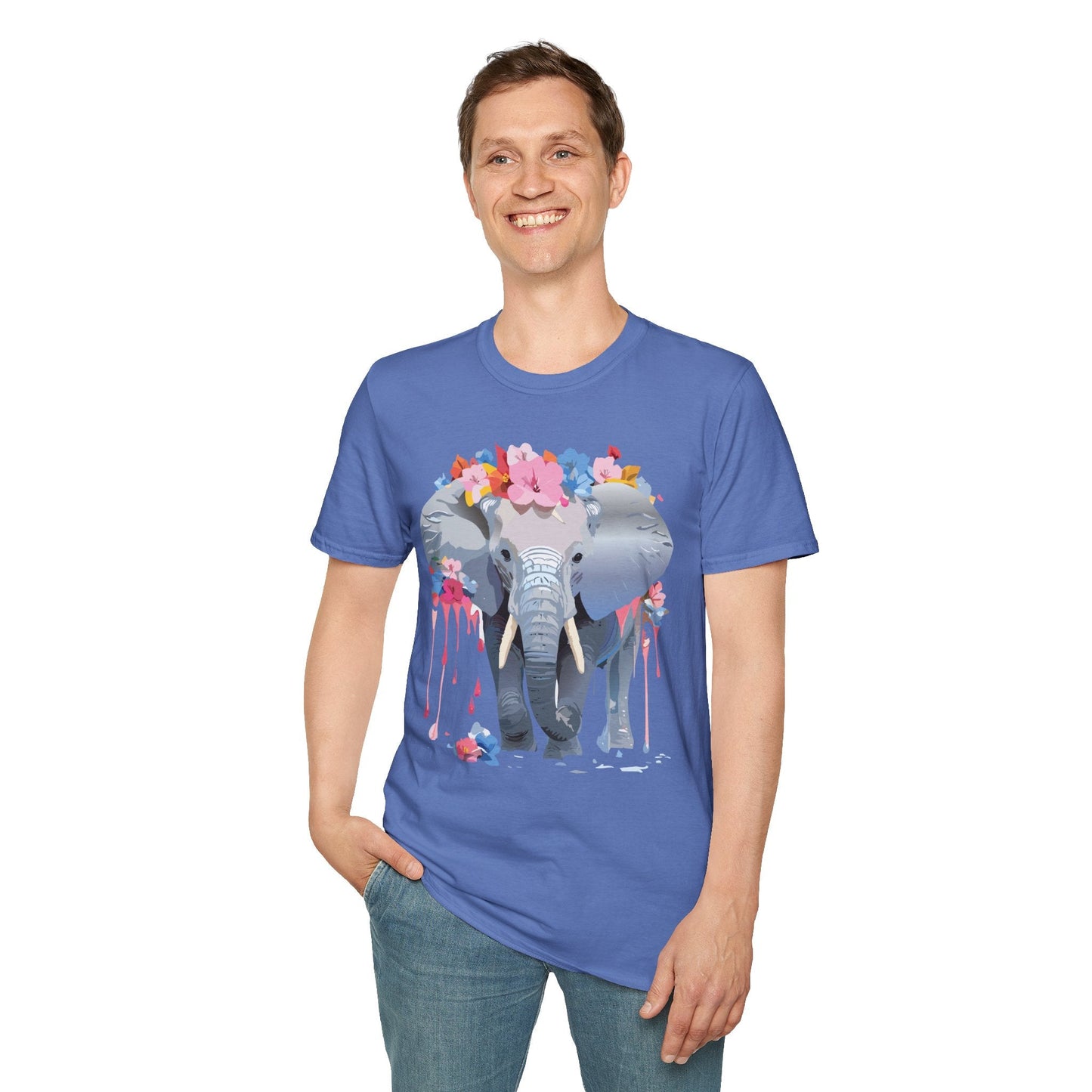 Elephant Graphic T Shirt Unisex Animals Tee Softstyle 64000 Gildan Comfort Breathable