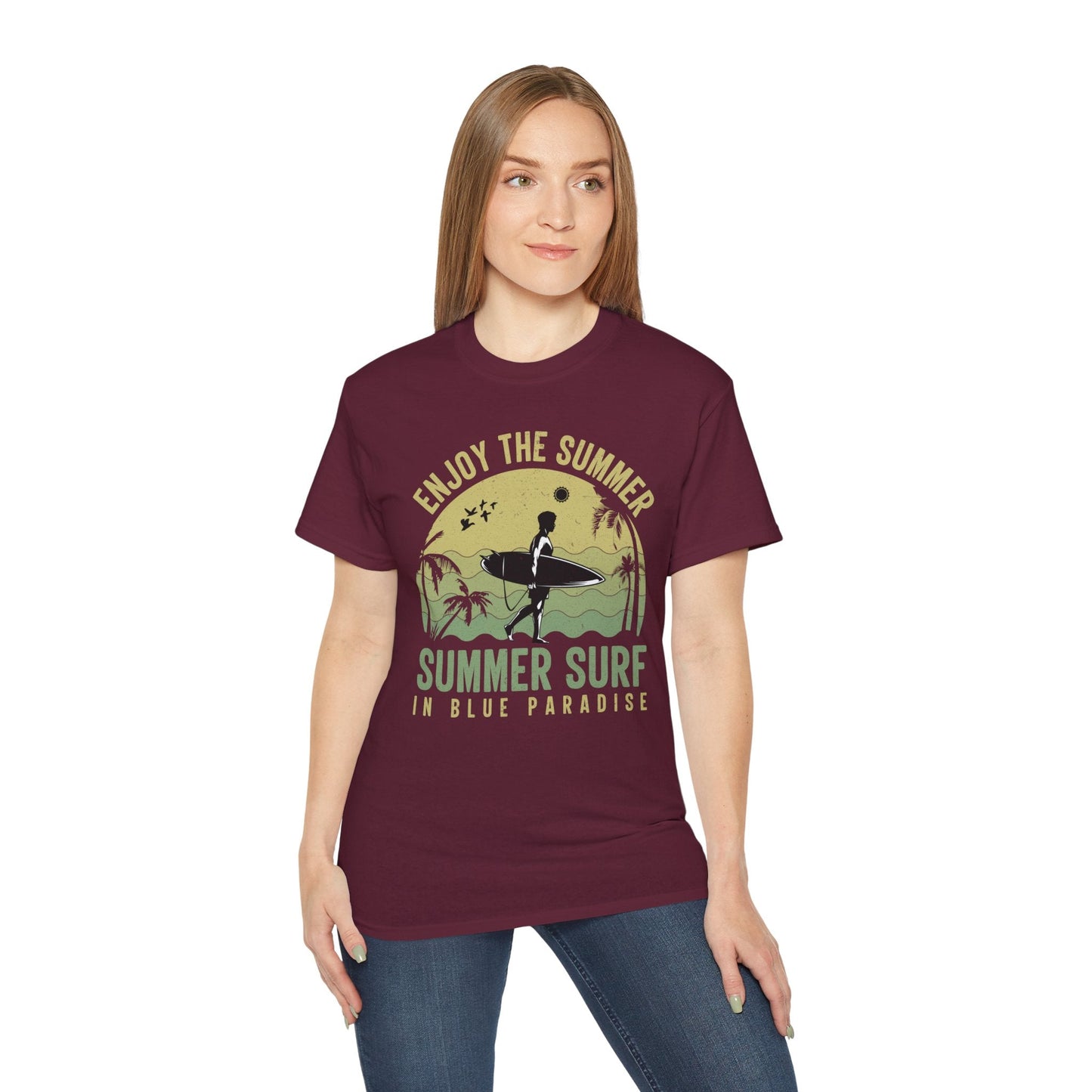 Summer Surf Art Design T Shirt TeeGallery Gildan 2000 Unisex Cotton Tee Apparel Collection