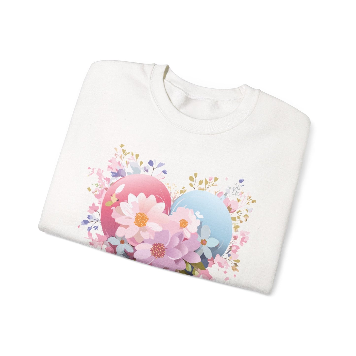Floral Heart Unisex Crewneck Sweatshirt Gildan 18000 Heavy Blend 50 Cotton 50 Polyester