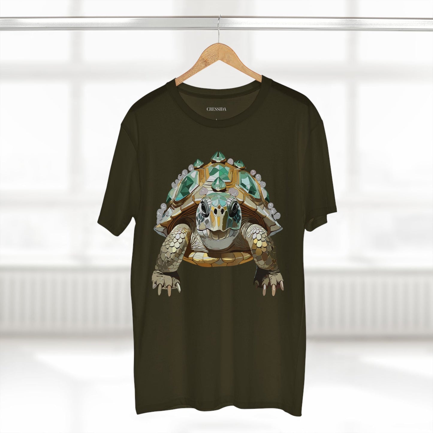 Turtle Graphic Unisex 100 Cotton Tee With Unique Animal Golden Medallion Art Design 29