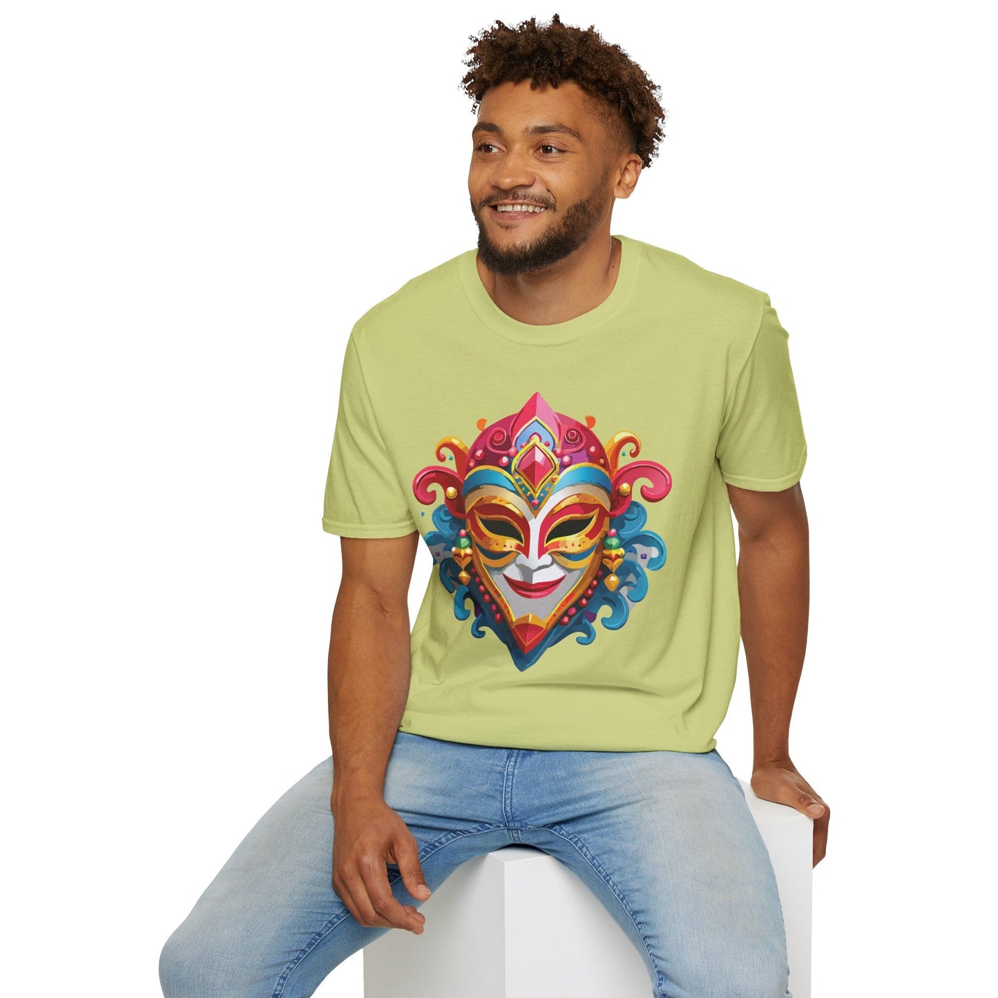 Mask Tee Shirt Unisex Masquerade Tees Softstyle 64000 100 Percent Cotton Lightweight Breathable