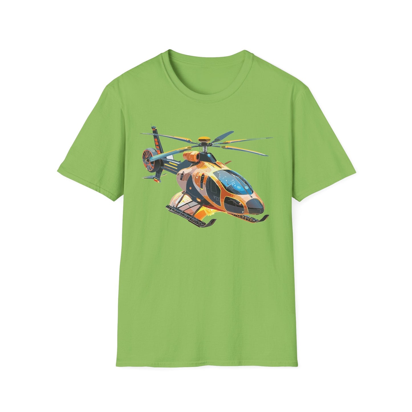 Chopper Helicopter Graphic Unisex Cotton Softstyle Short Sleeve Tee 3