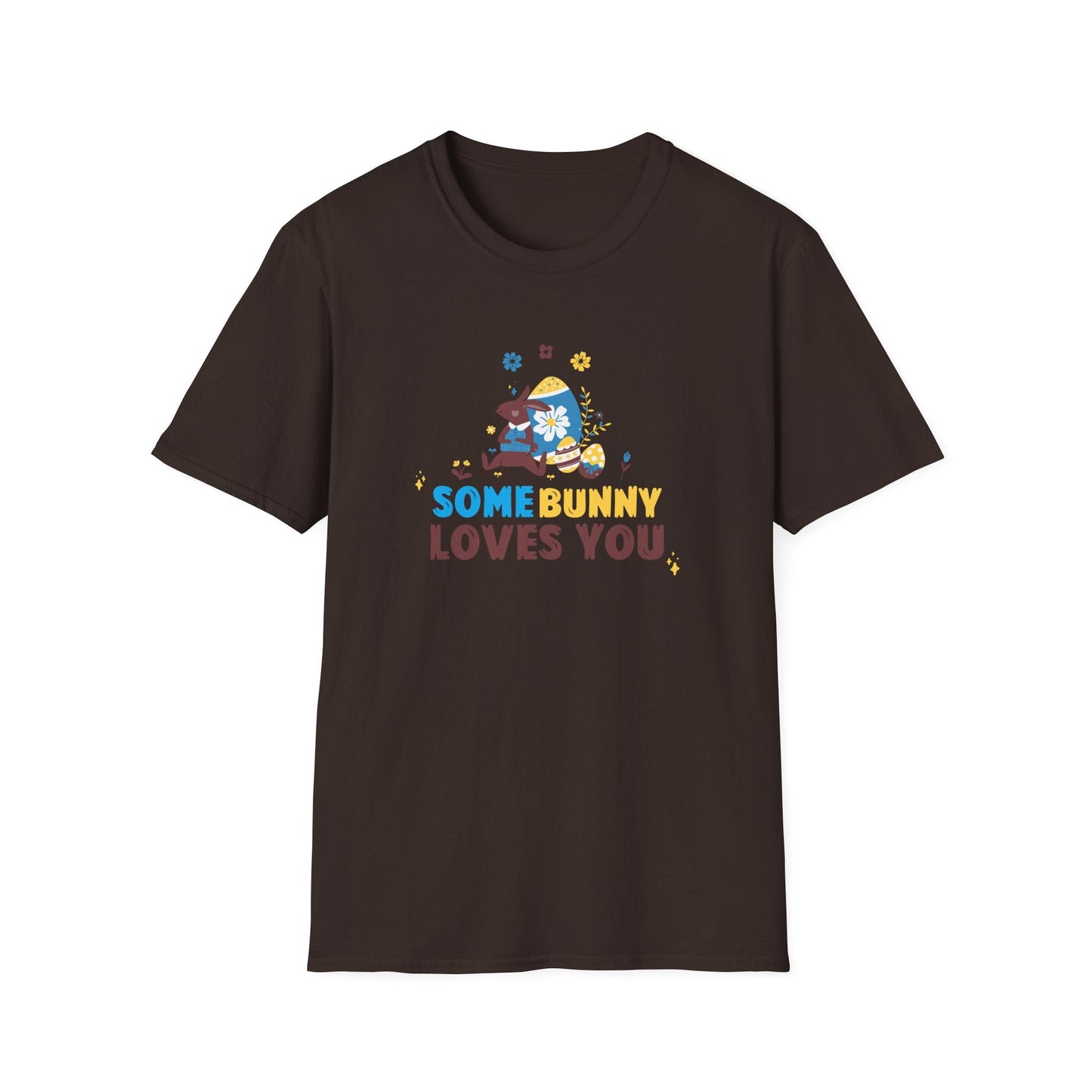 Easter Bunny T Shirt Unisex Gildan Softstyle 64000 Art Design With Easter Prints