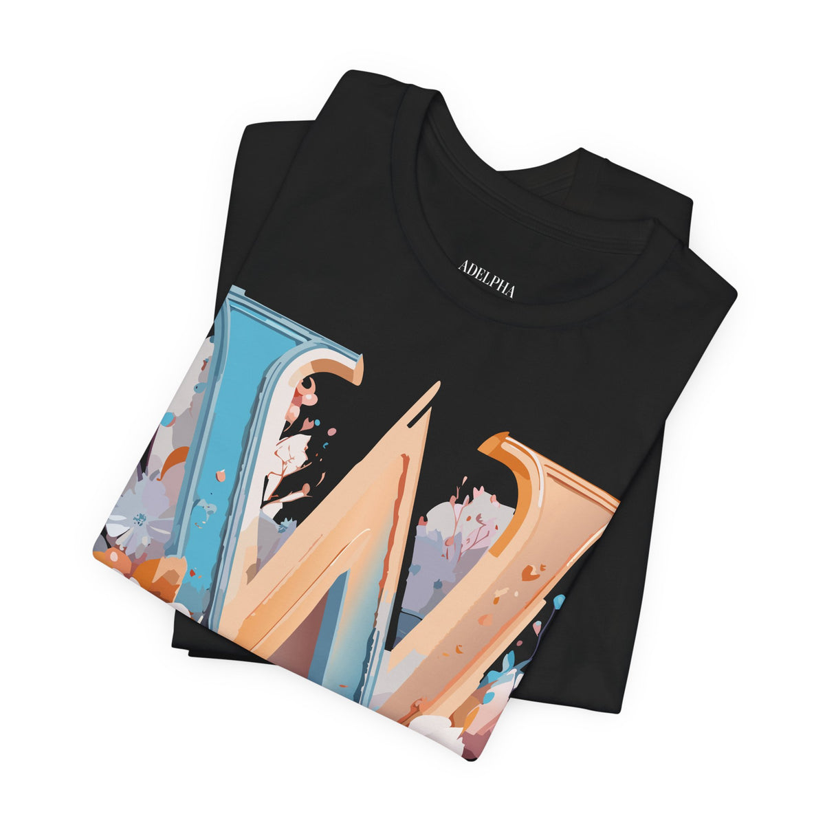 Letter W Graphic Unisex Cotton Bella+Canvas Tee with Art Letter Design