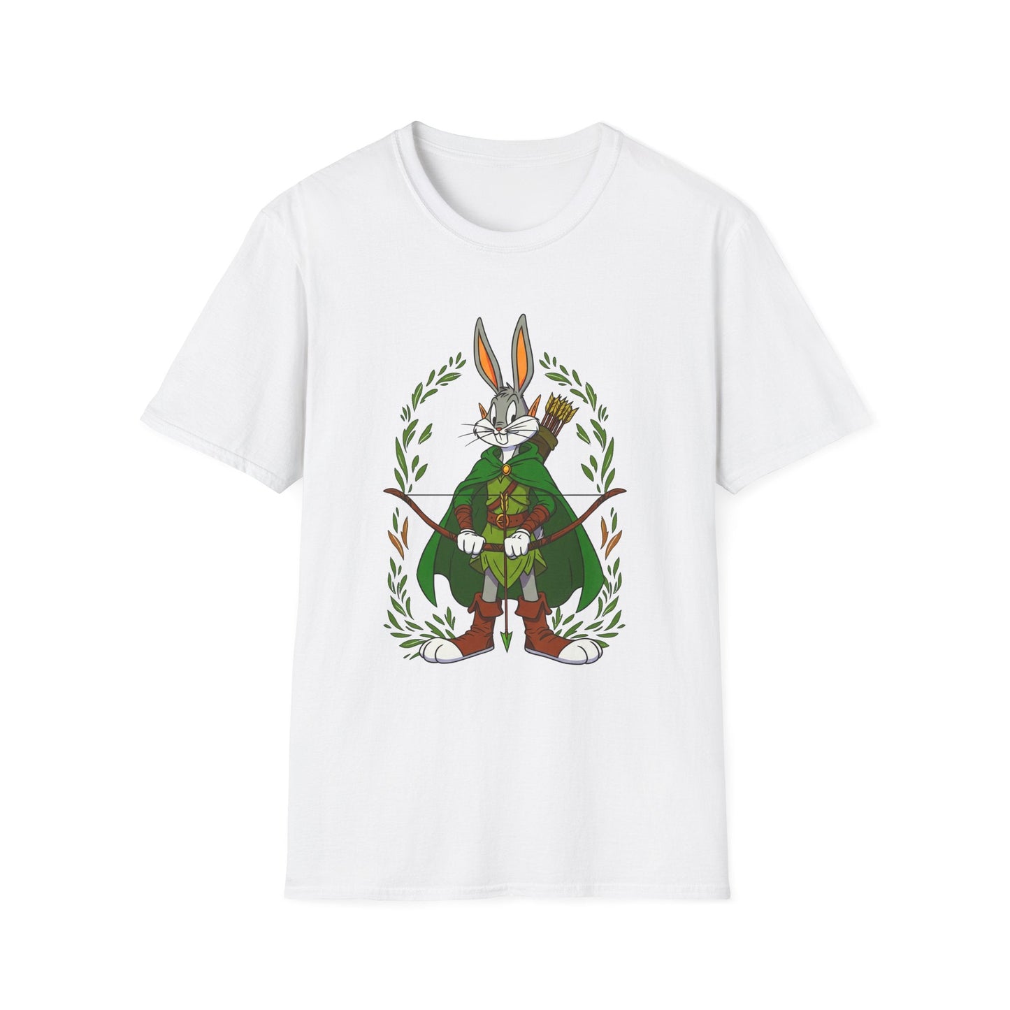 Bugs Bunny T Shirt Cartoon Art Tee Unisex Gildan Softstyle 64000 100 Percent Ring Spun Cotton