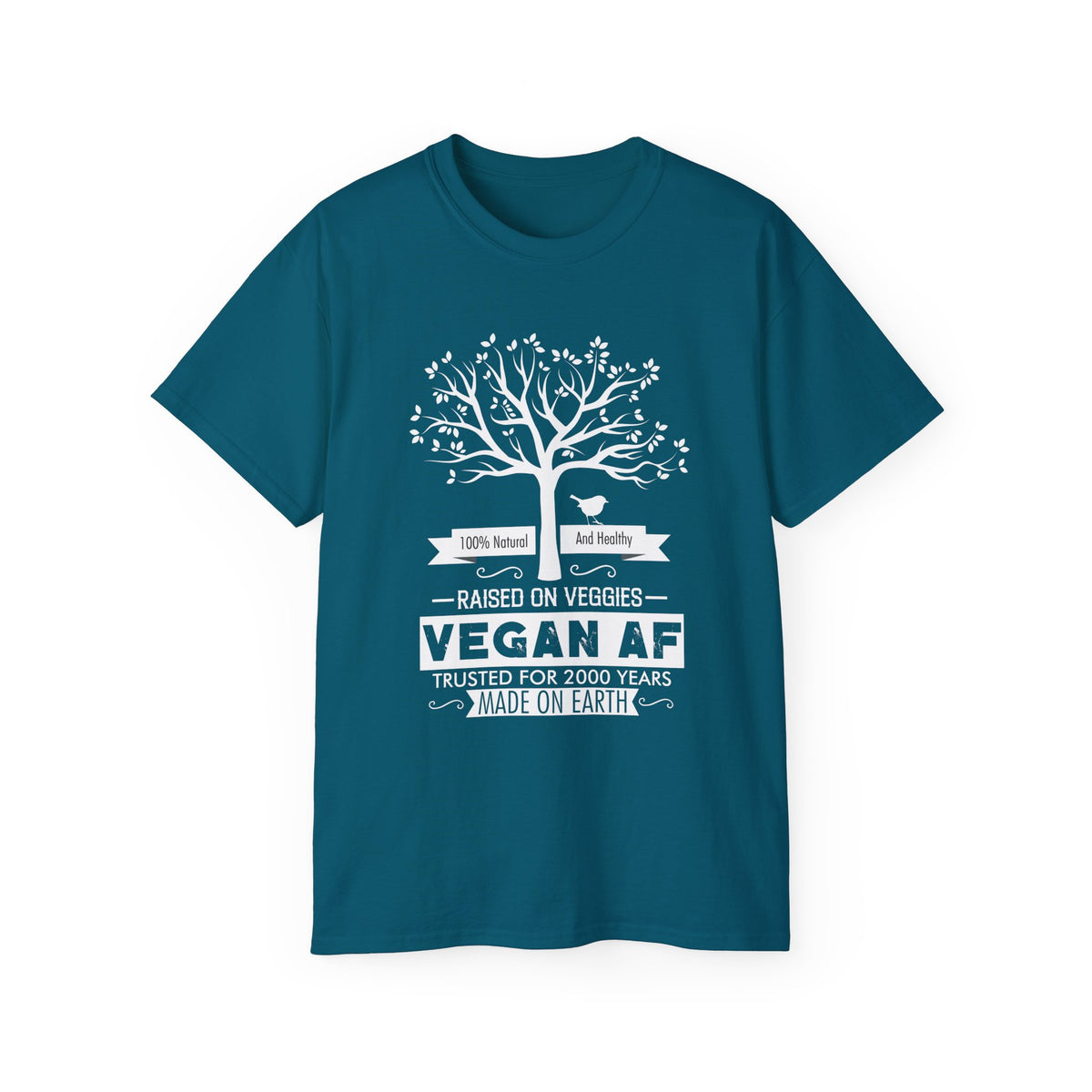 Vegan AF Tree Graphic Tee | Raised on Veggies, 100% Natural Shirt
