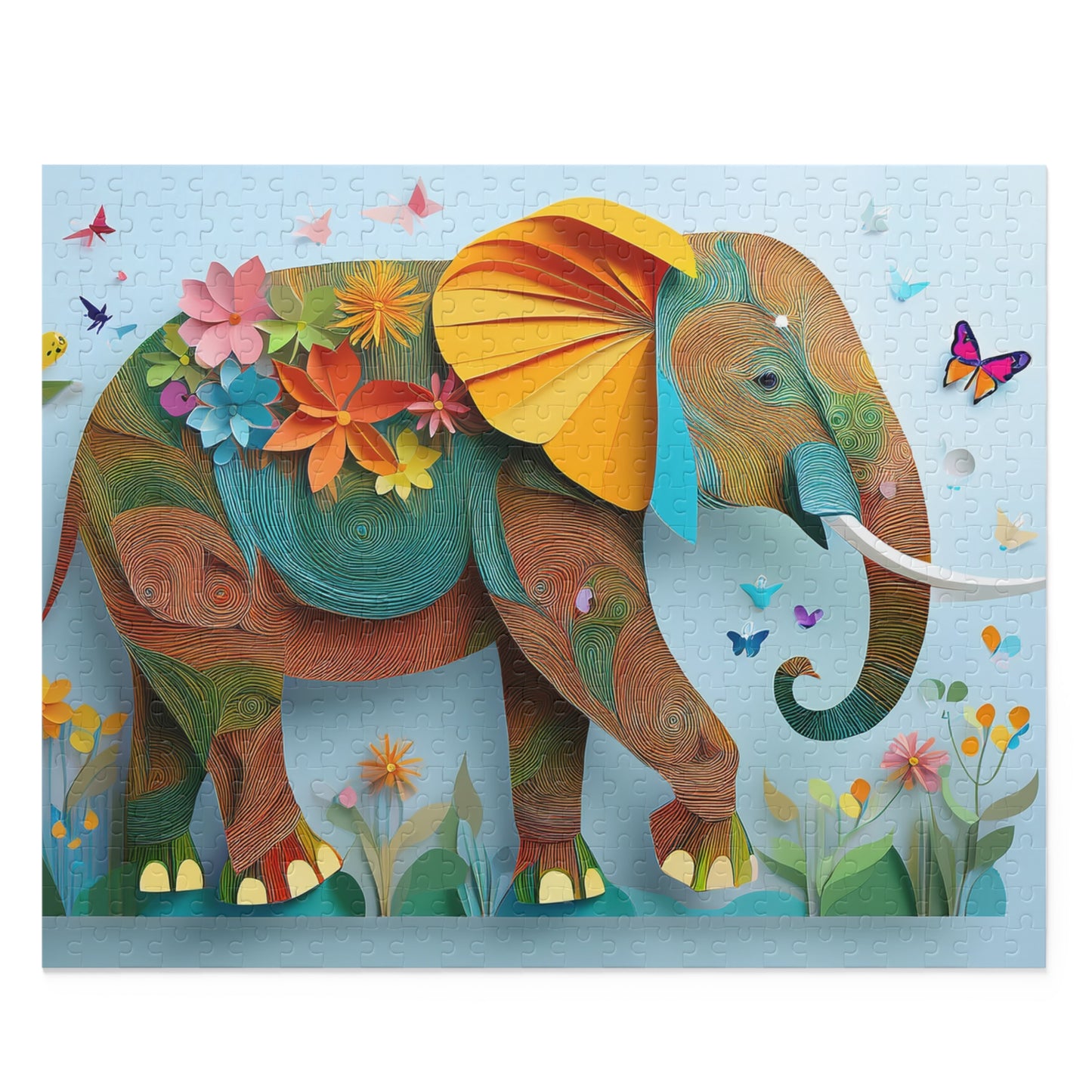 3D Bright Elephant Puzzle 500-Piece | Elephant Puzzle 500-Piece Ages 9+