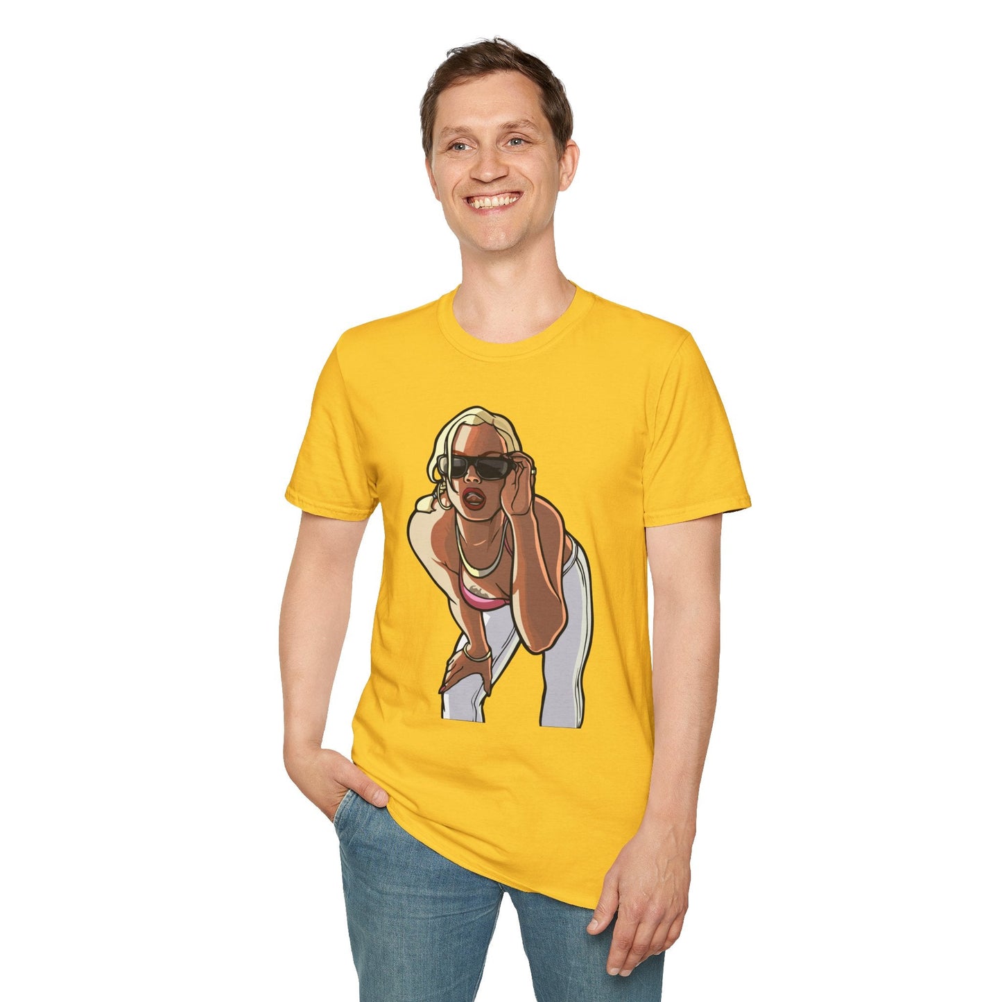 Cartoon Animation T Shirt Funny Tee Unisex Gildan Softstyle 64000 100 Percent Ring Spun Cotton