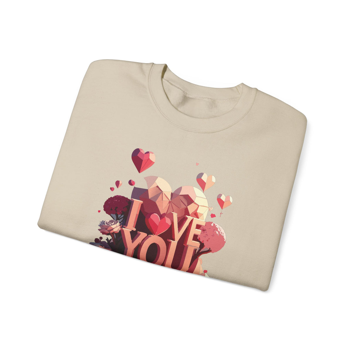 Unisex Big Heart Love Sweatshirt, Love Heart Sweatshirt, Floral Love Sweatshirt, 50/50 Cotton-Poly Valentine's Day Sweatshirt 10