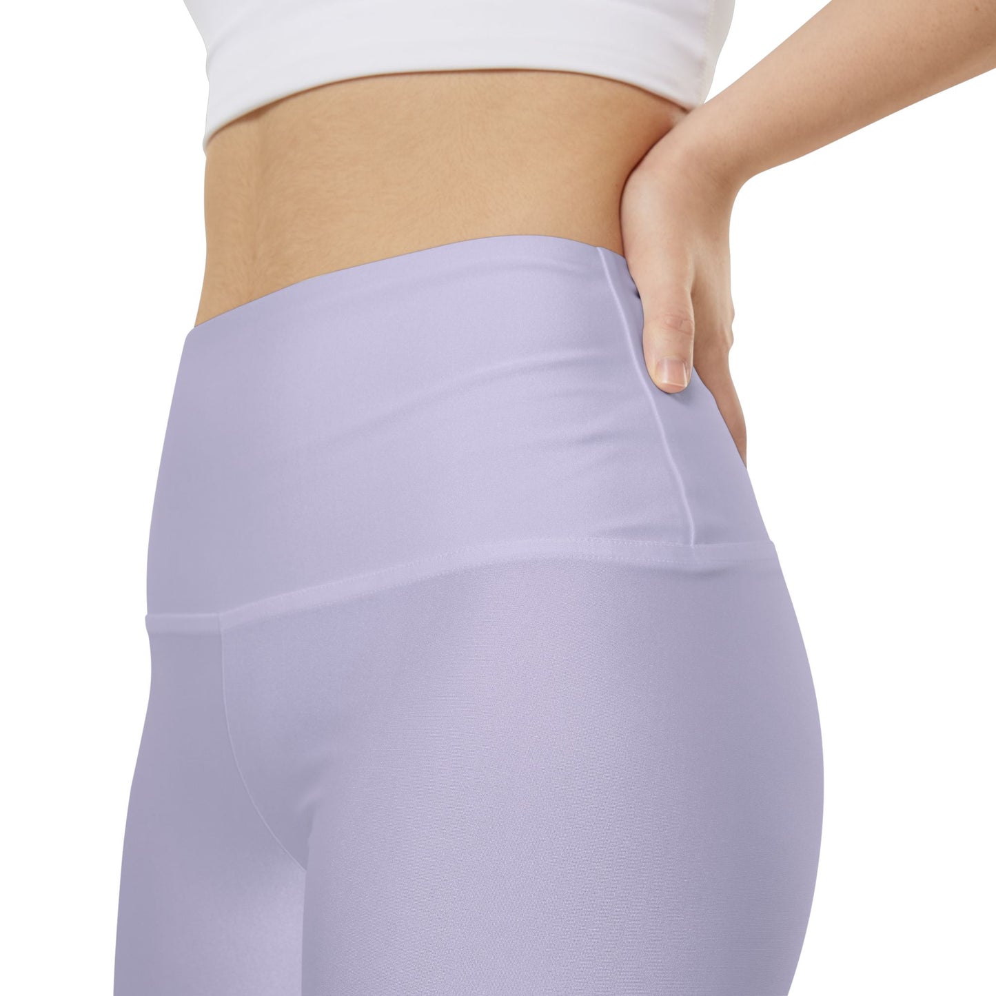 Fog Lilac Lavender High-Waist Workout Bike Shorts — Women's Athletic Biker Shorts