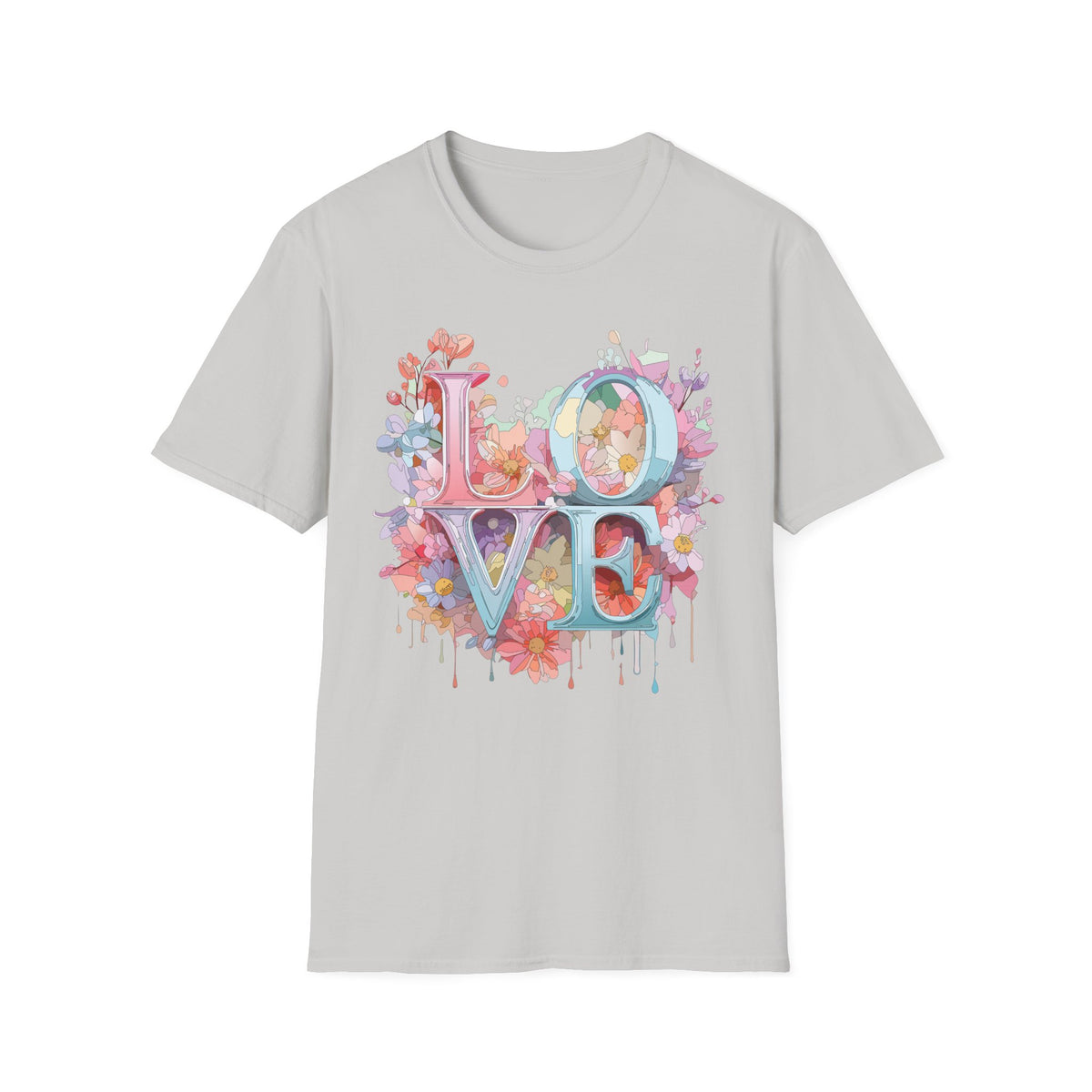 Floral LOVE Typography T-Shirt | Flower Letters Tee