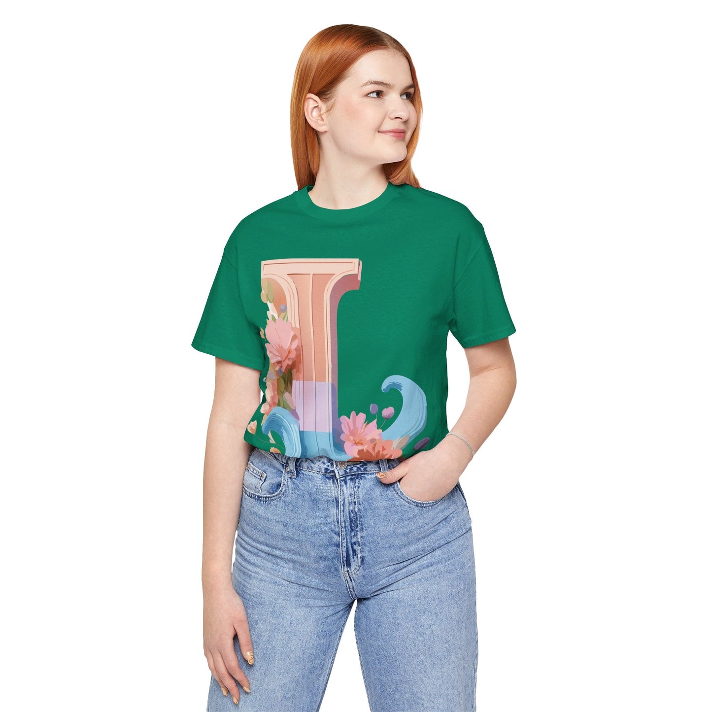 Letter L Shirt Unisex Graphic Tee With Vintage Inspired Artwork By Adelpha Premium Quality