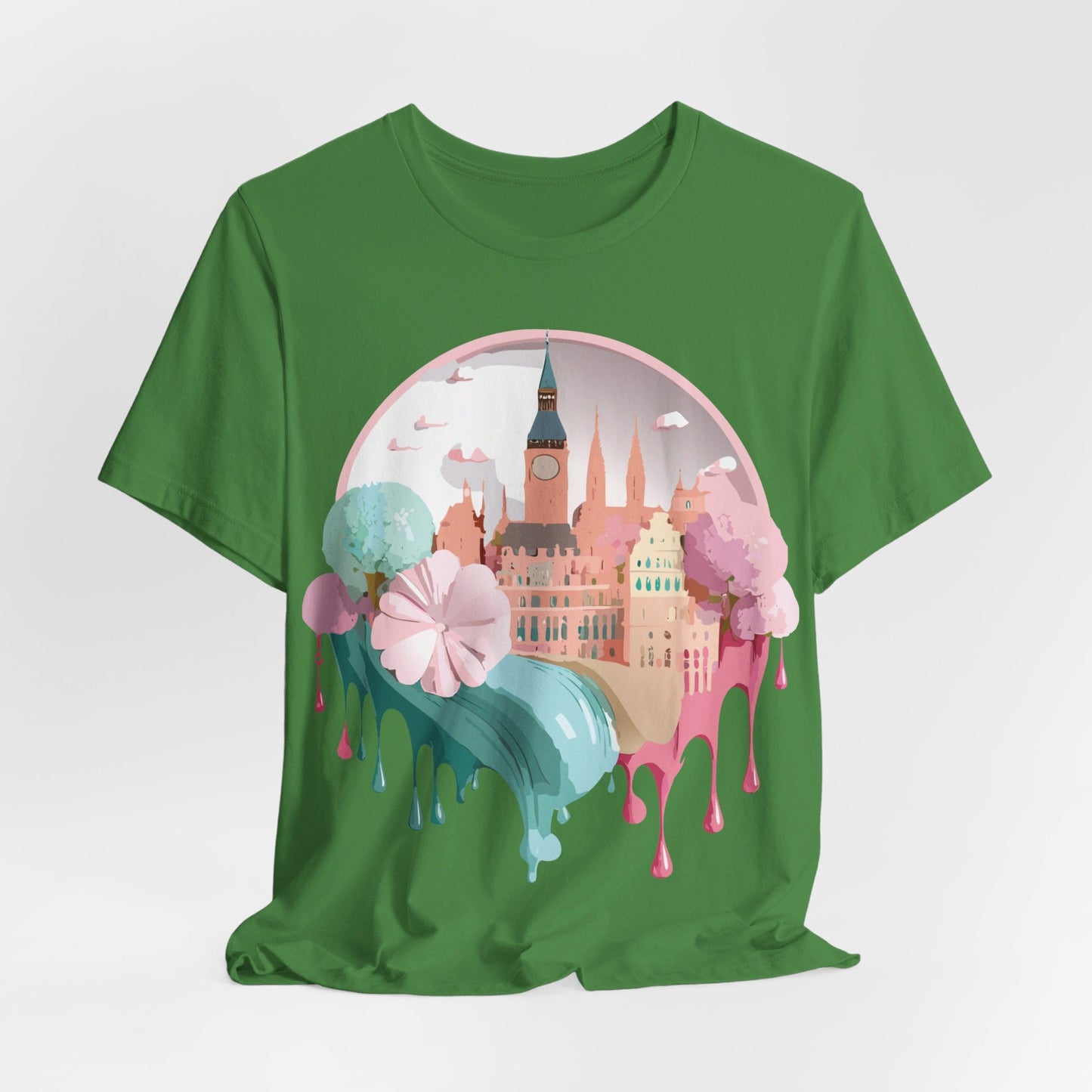 Prague Tourist Graphic Tee by Adelpha Unisex Vintage Style Short Sleeve Shirt Collection