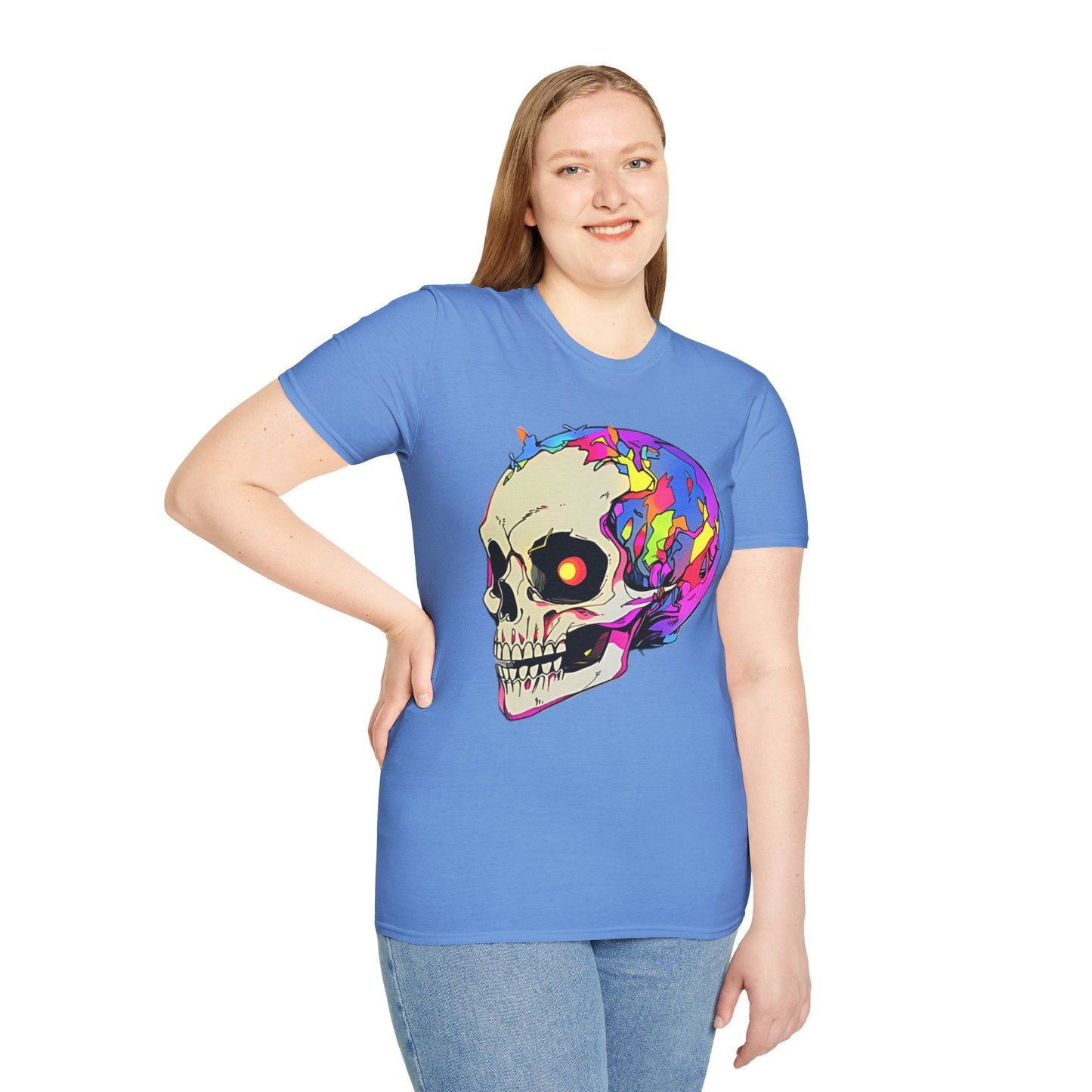 Skull Tee Shirt Unisex Skeleton Shirt Gildan Softstyle 64000 Short Sleeve Graphic Design