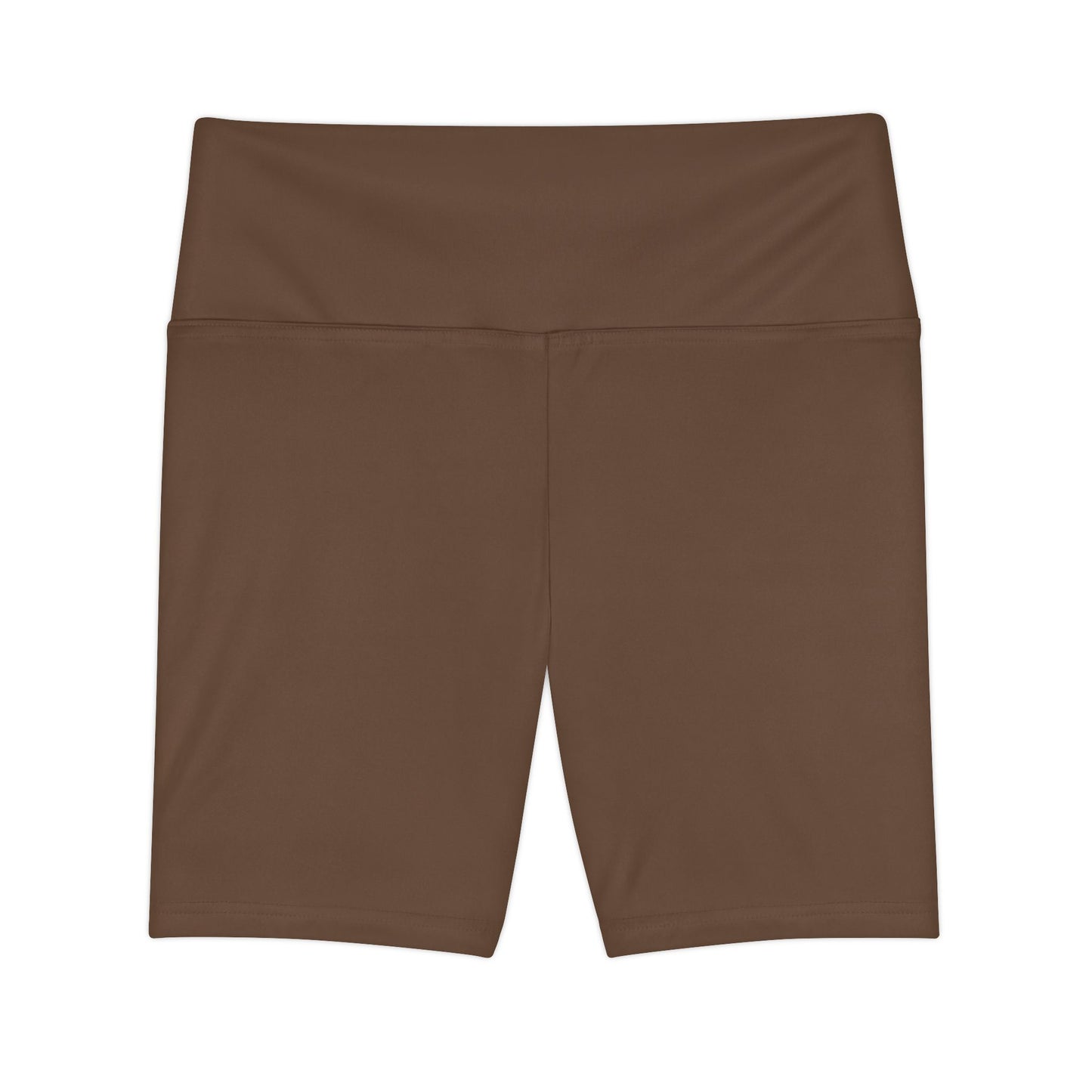 Coffee Bean Brown Women's Workout Shorts — High-Waist Athletic Bike Shorts