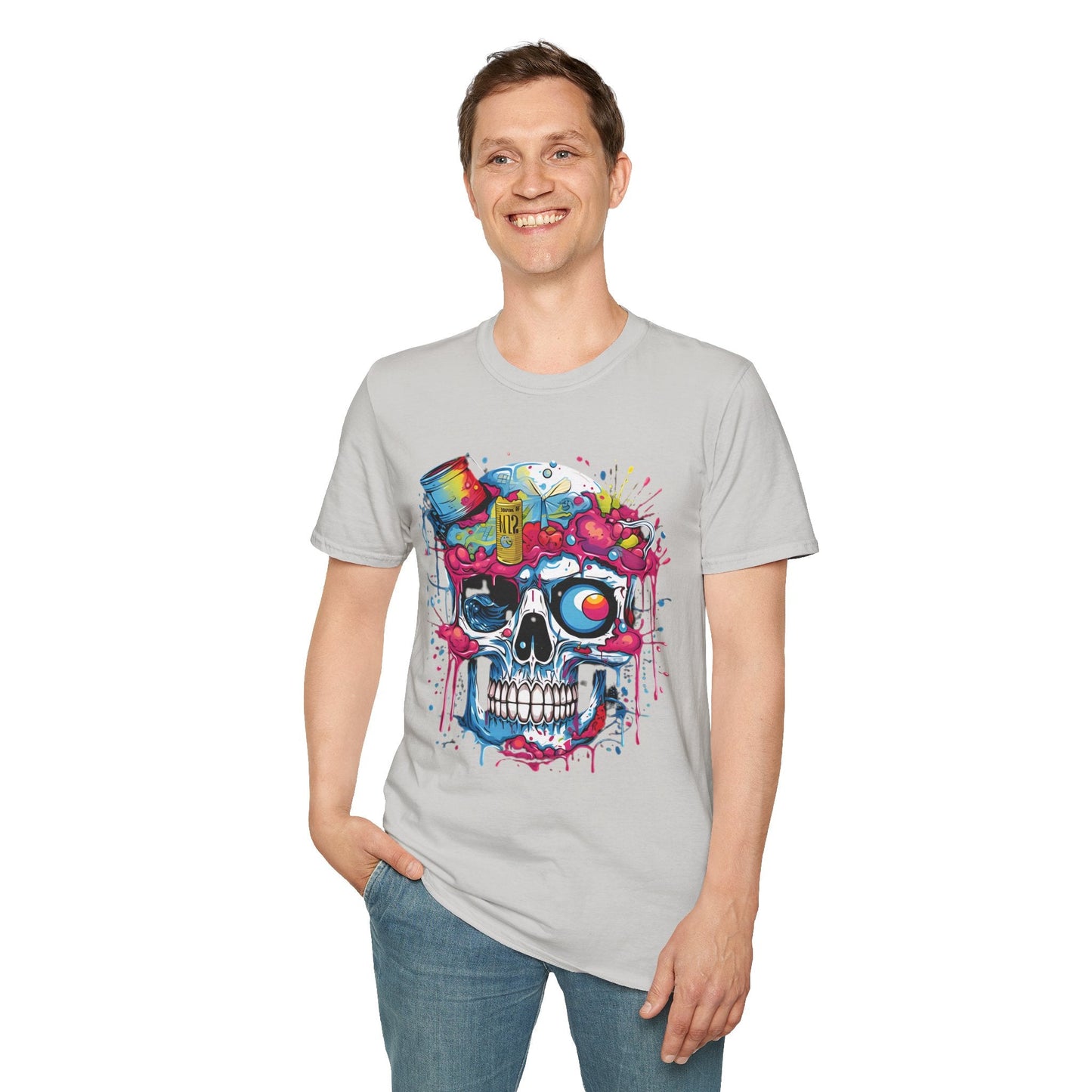 Skull Graphic Tee Shirt Unisex Skeleton Shirt Softstyle Cotton Comfort Everyday Wear Durable