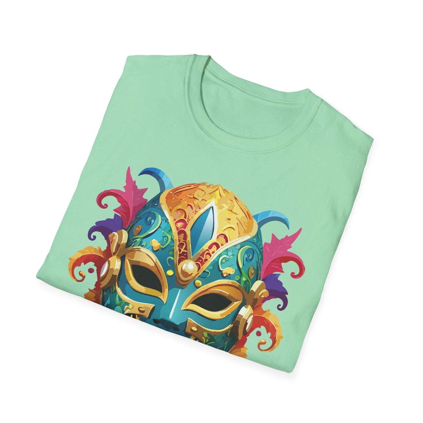 Mask Tee Shirt Unisex Softstyle Gildan 64000 100 Percent Ring Spun Cotton Comfortable Masquerade Tee