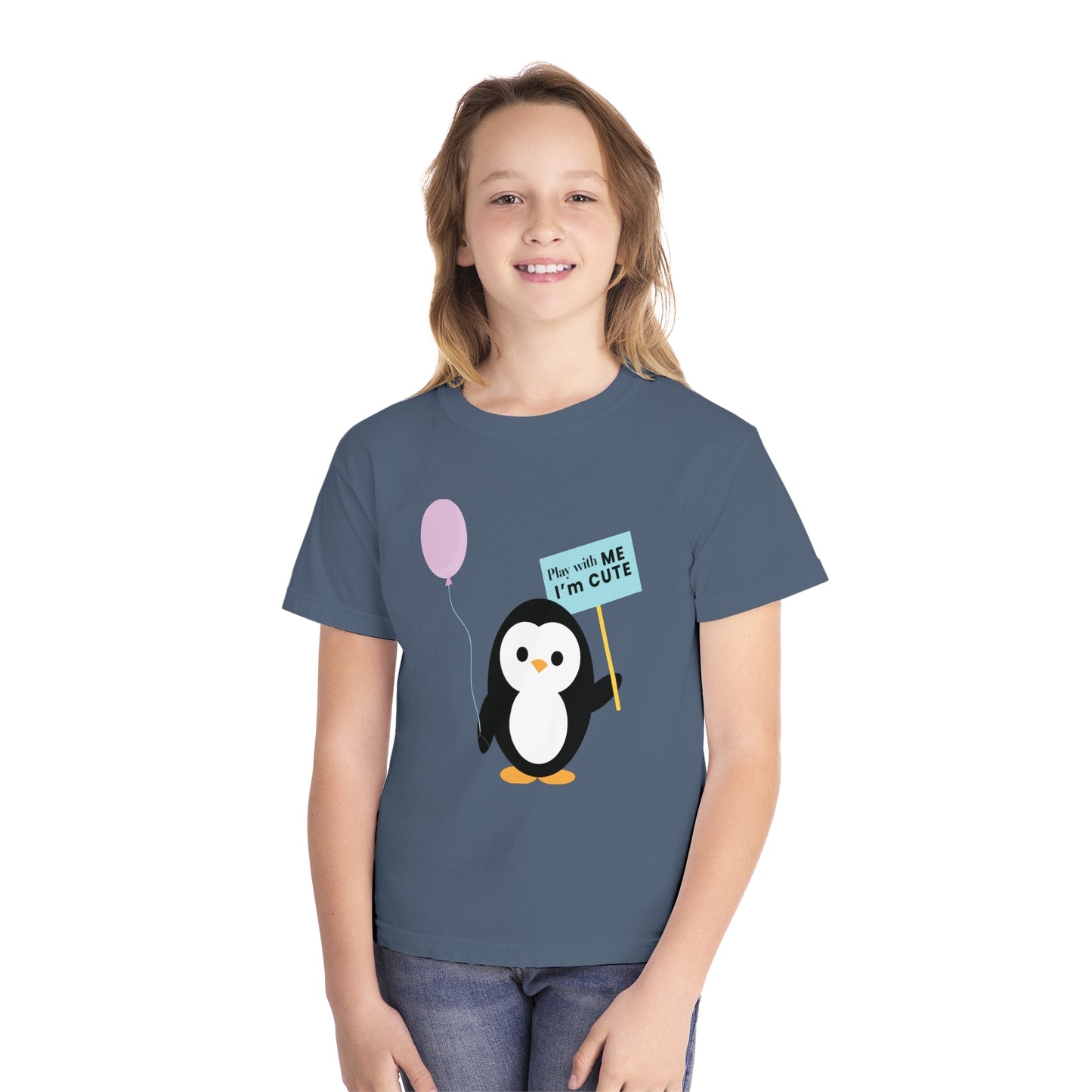 Youth Tee Shirt with Cute Penguin