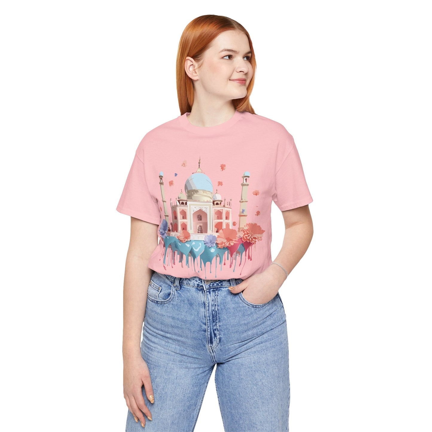 Unisex Taj Mahal Graphic Tee Vintage Inspired Shirt By Adelpha Art Design Collection