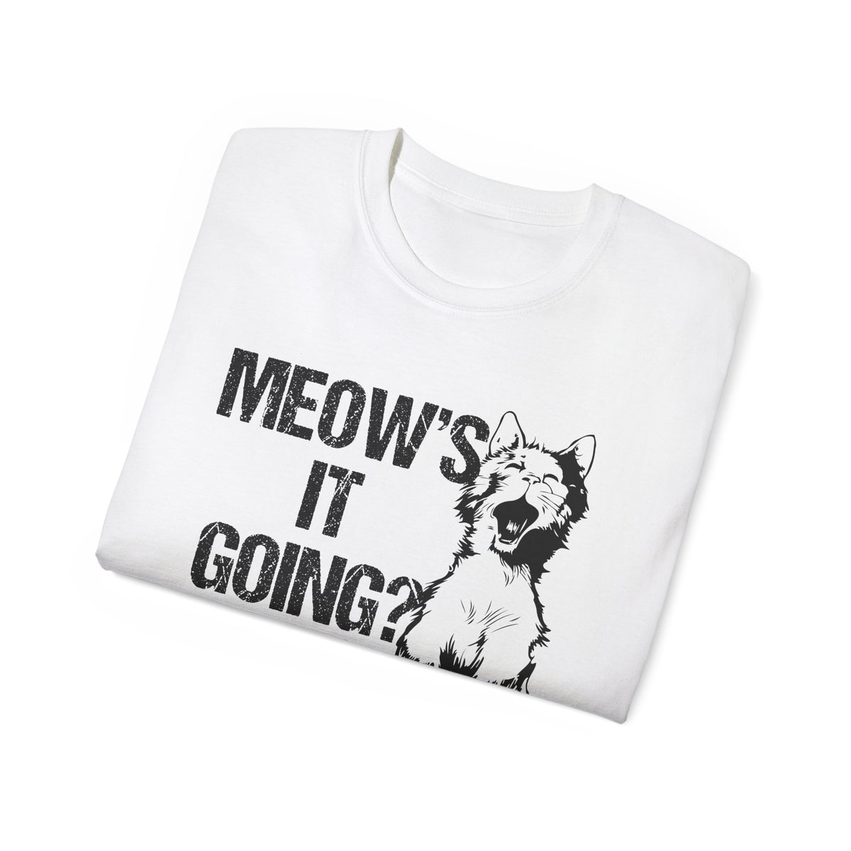 Meow's It Going? Cat Graphic Tee | Vintage Kitten Illustration