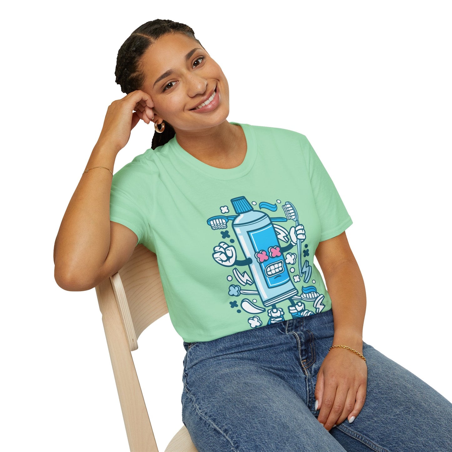 Cartoon Animation T Shirt Unisex Gildan Softstyle 64000 Tee With Fun Art Design Artwork
