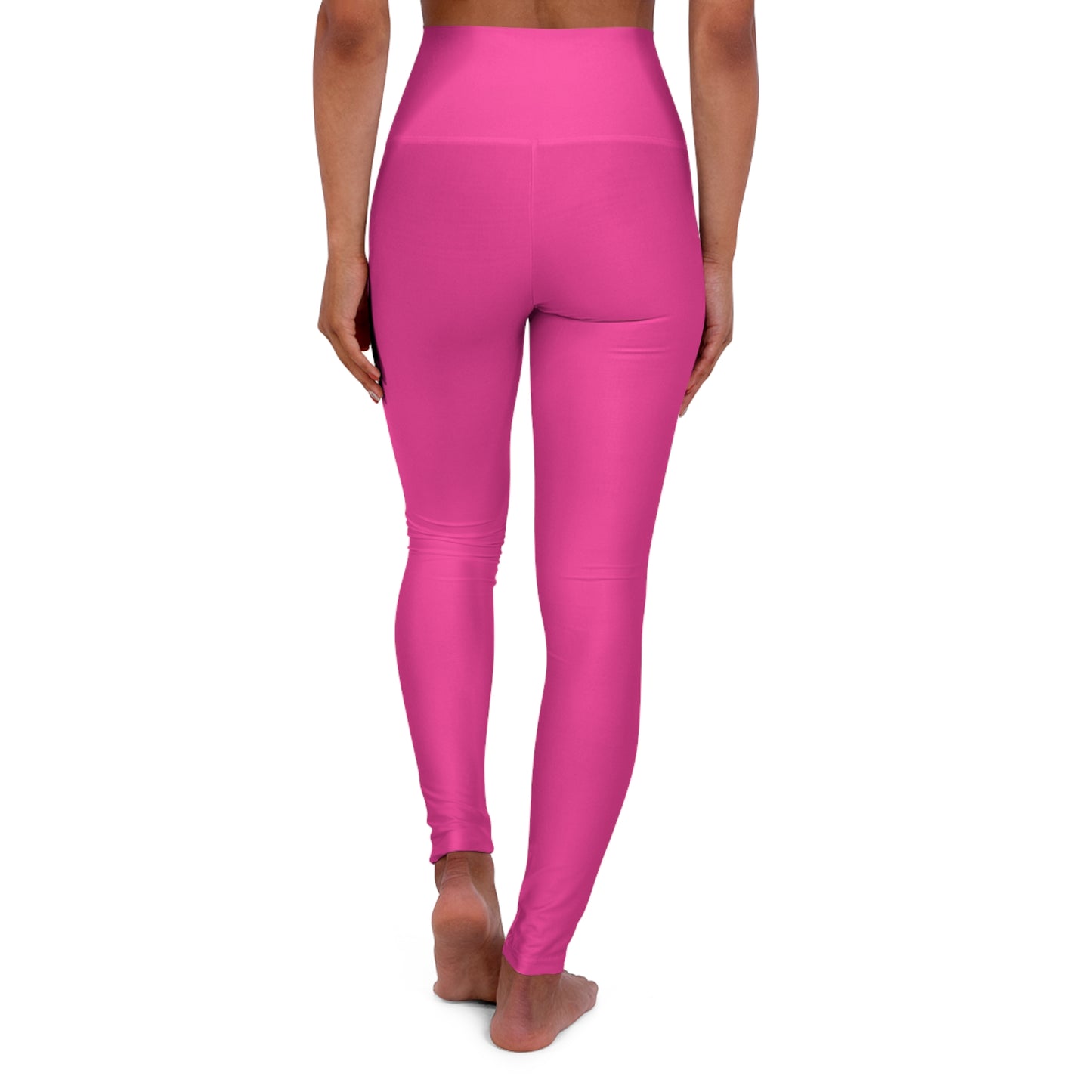 High-Waist Dragonfruit Pink Yoga Leggings Women's Seamless Poly-Span Stretchy Hot Pink Activewear